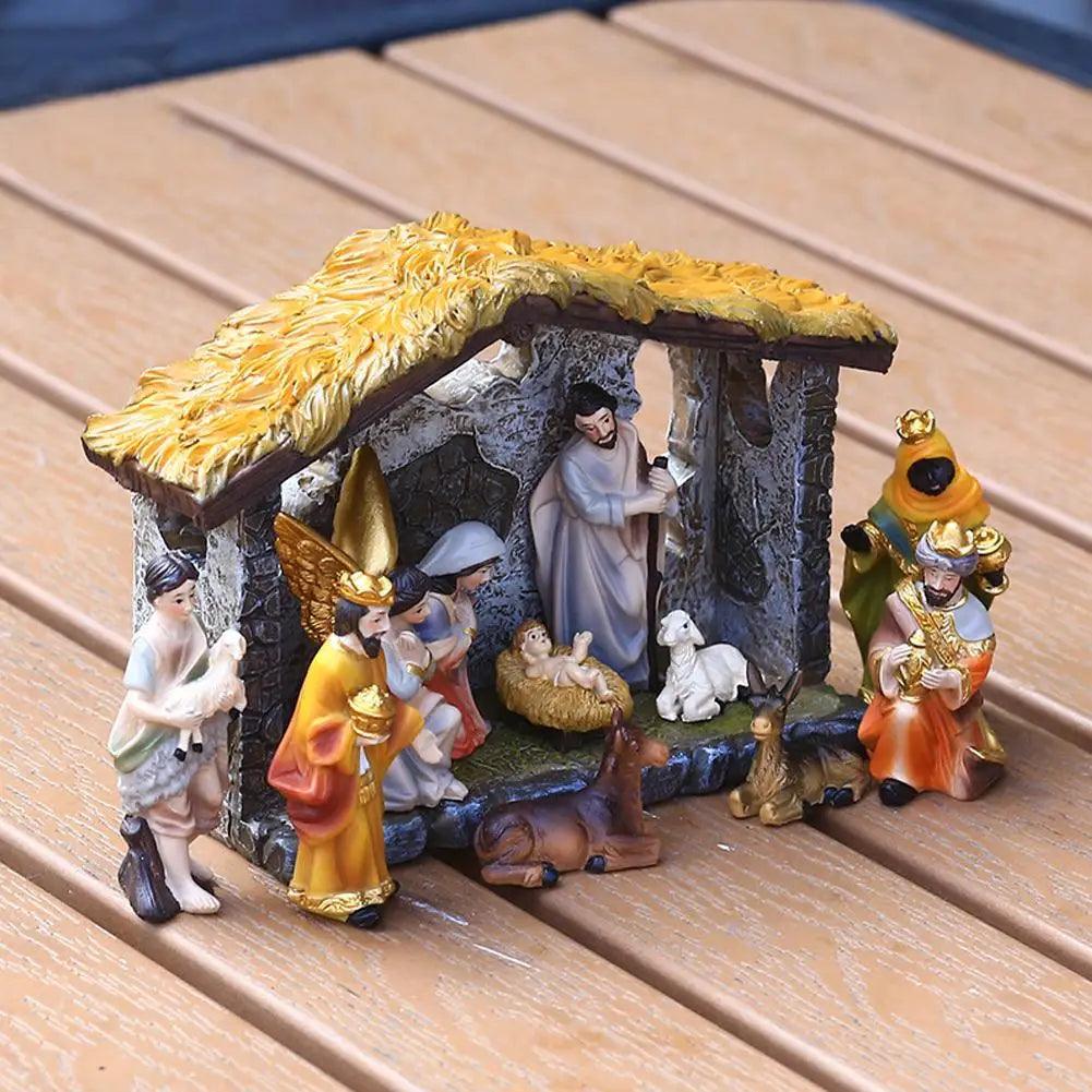 12-Piece Nativity Scene Set with Decorative Figurines-Viarello