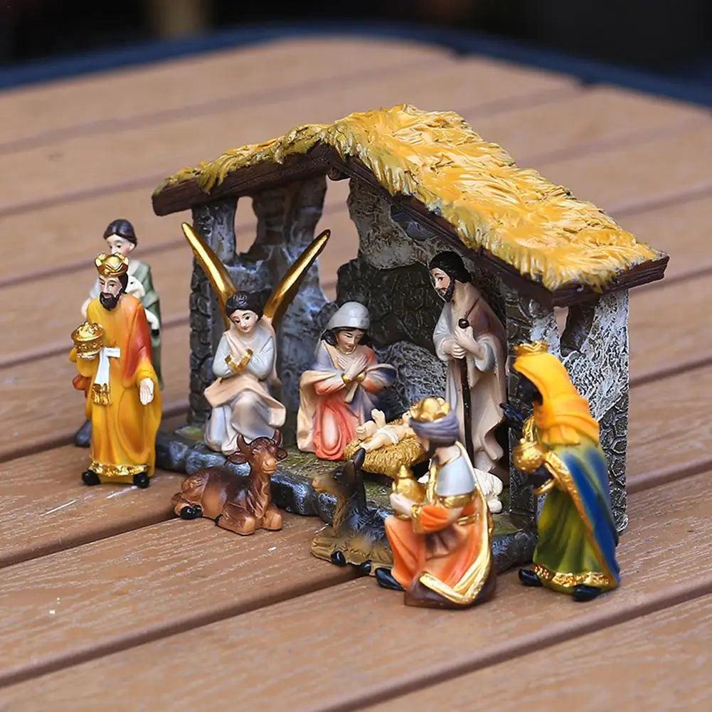 12-Piece Nativity Scene Set with Decorative Figurines-Viarello