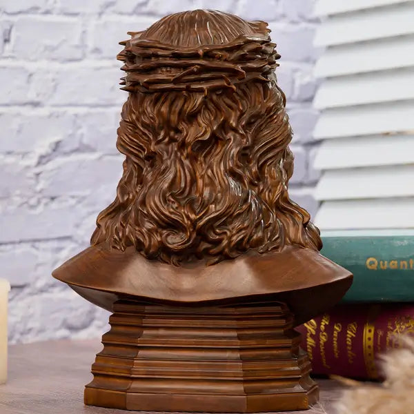 Bust of Jesus Christ Crowned with Thorns in Wood-Viarello