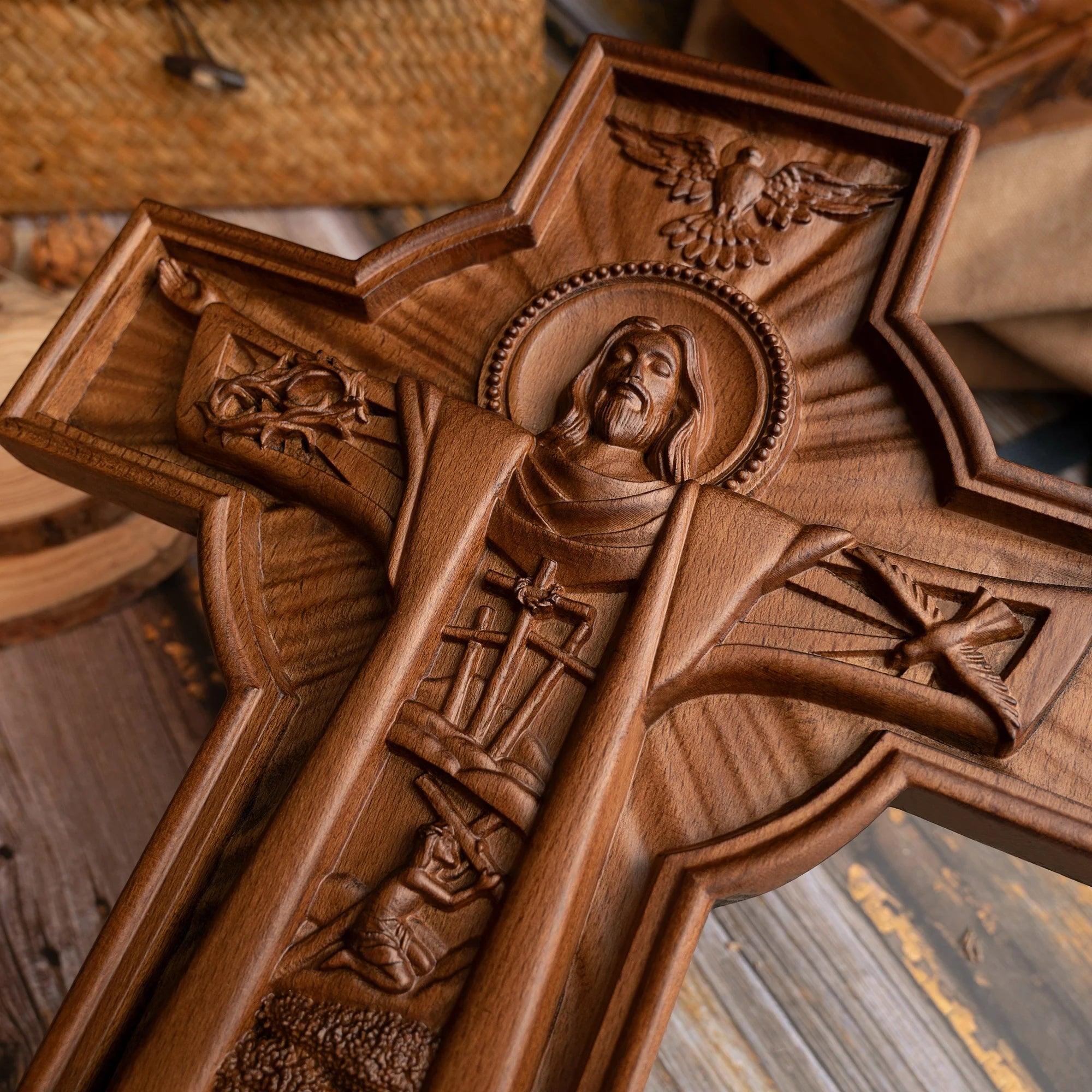 Cross of the Ascension of Jesus, Wooden Sculpture-Viarello