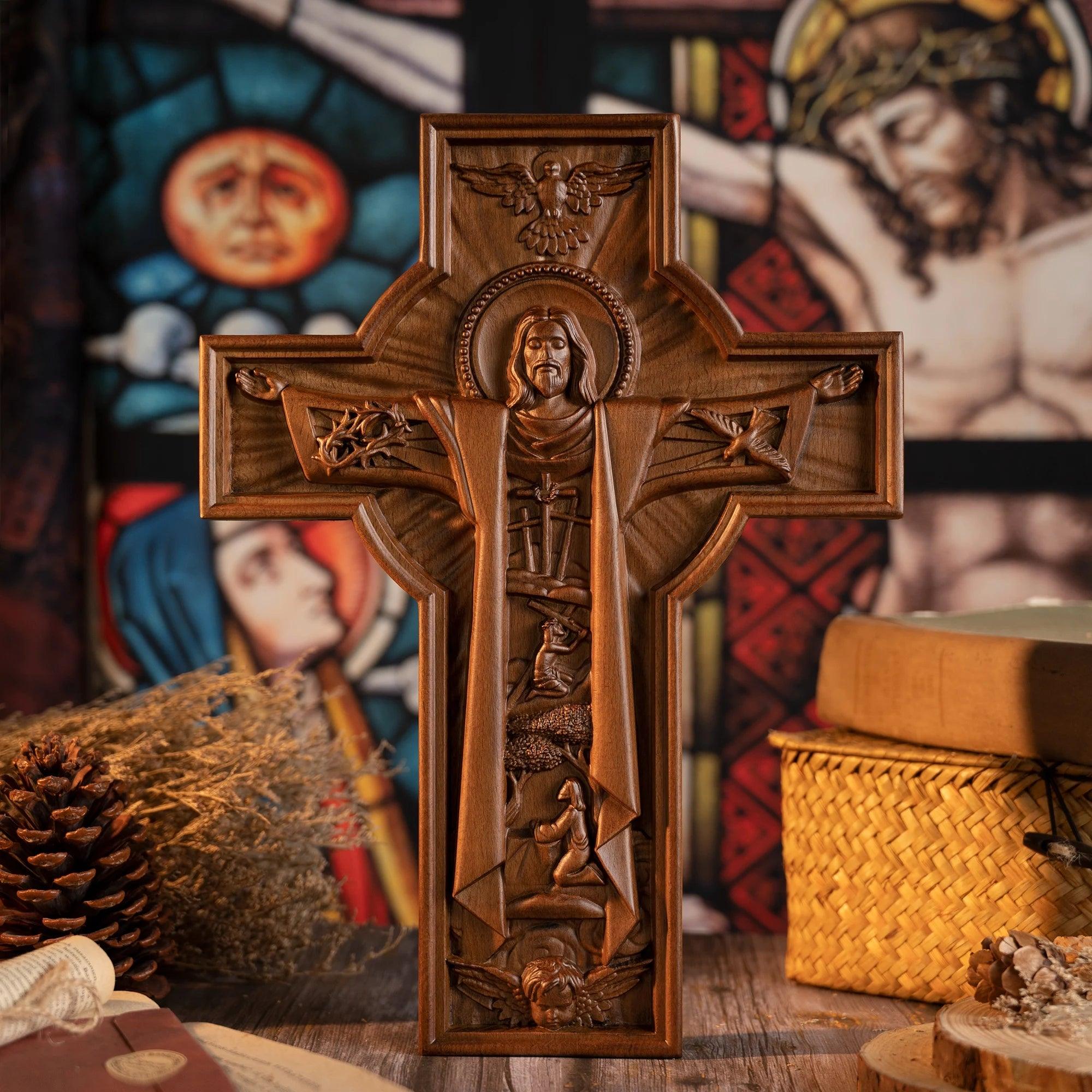 Cross of the Ascension of Jesus, Wooden Sculpture-Viarello