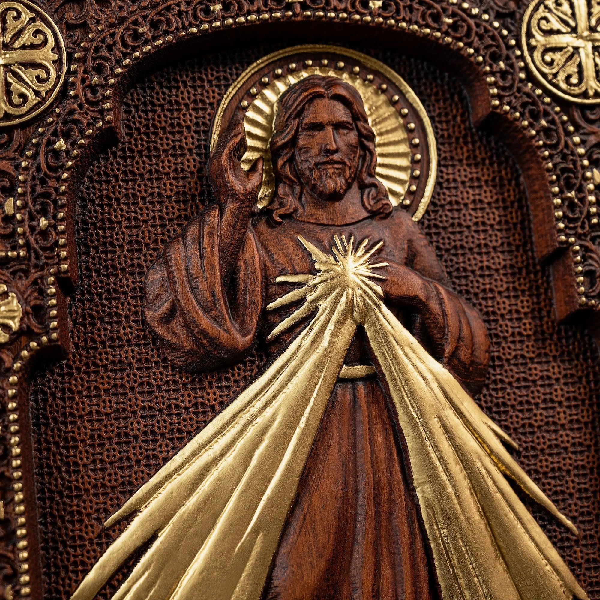 Divine Mercy Jesus Christ in Wood-Viarello
