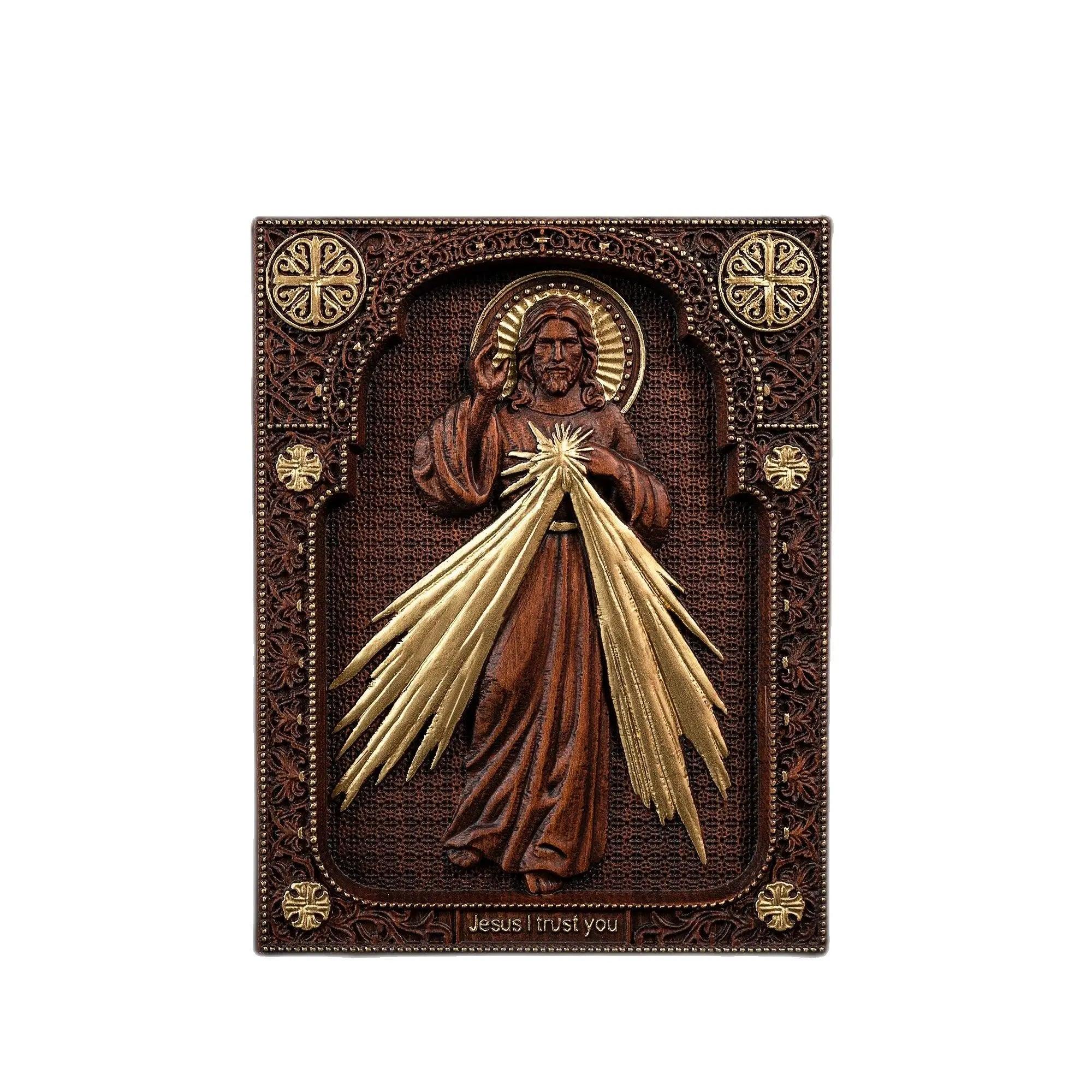 Divine Mercy Jesus Christ in Wood-Viarello