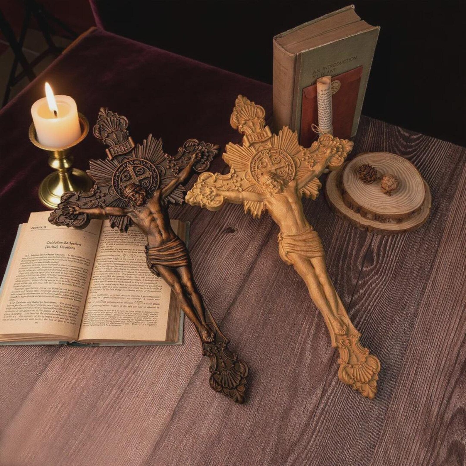 Exorcist Cross of Saint Benedict Carved in Wood-Viarello