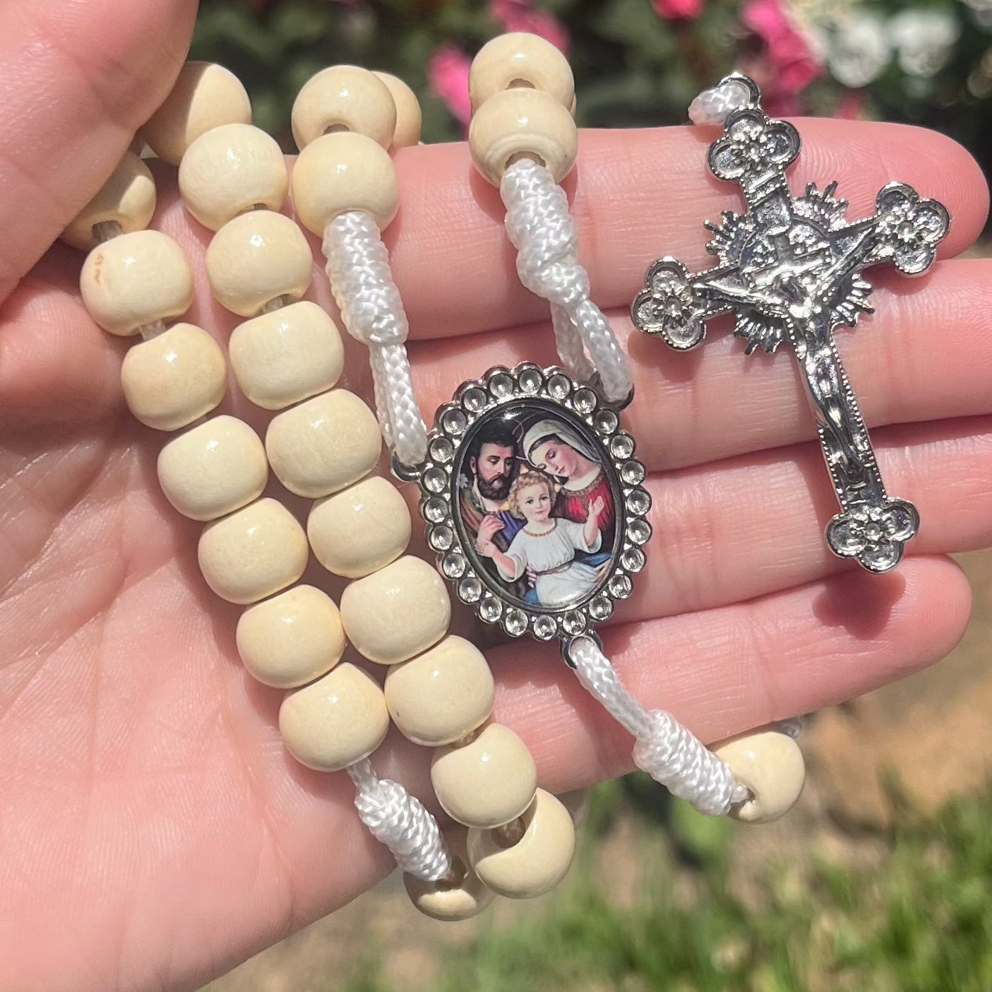 Holy Family Rosary in Wood-Viarello