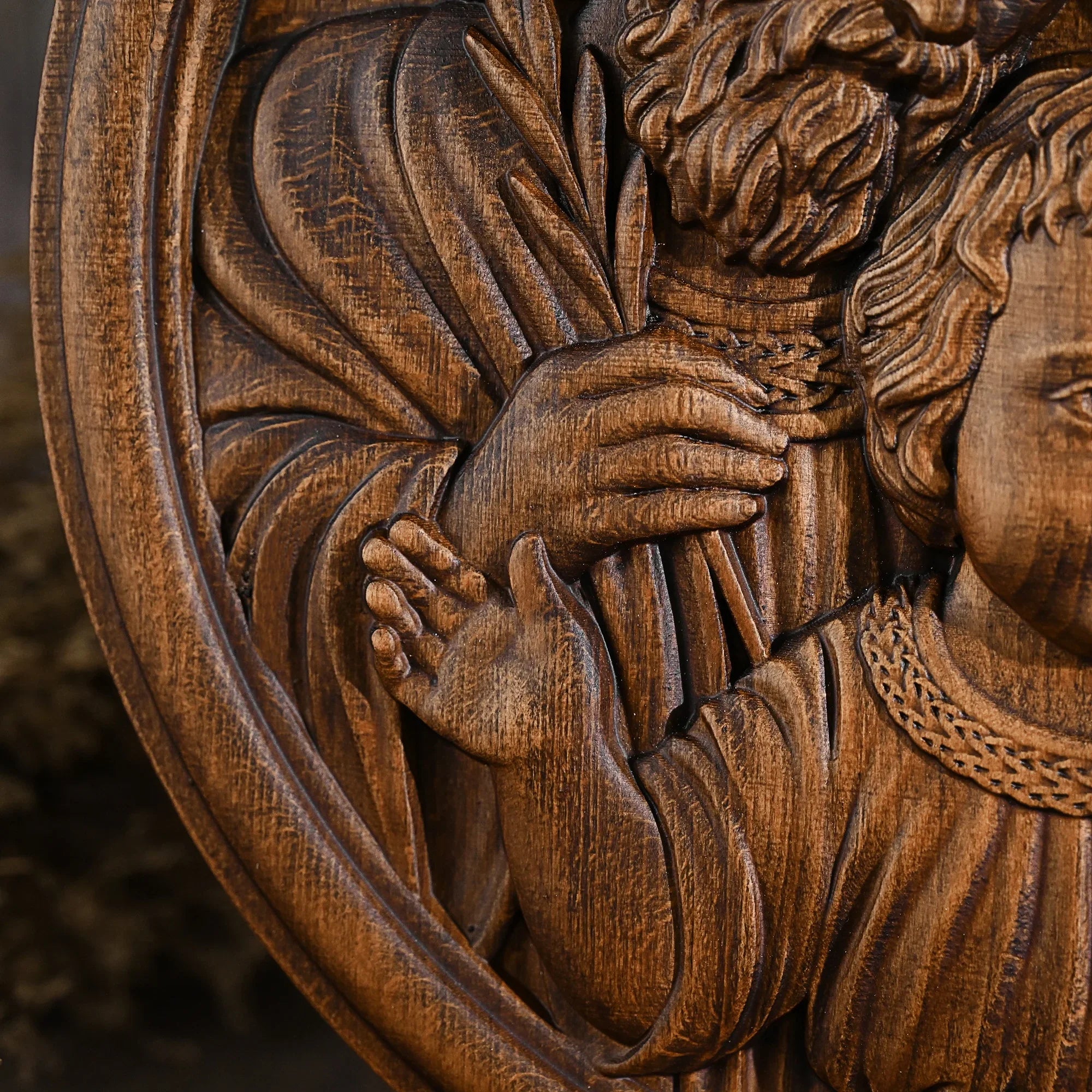 Holy Family Wooden Painting-Viarello