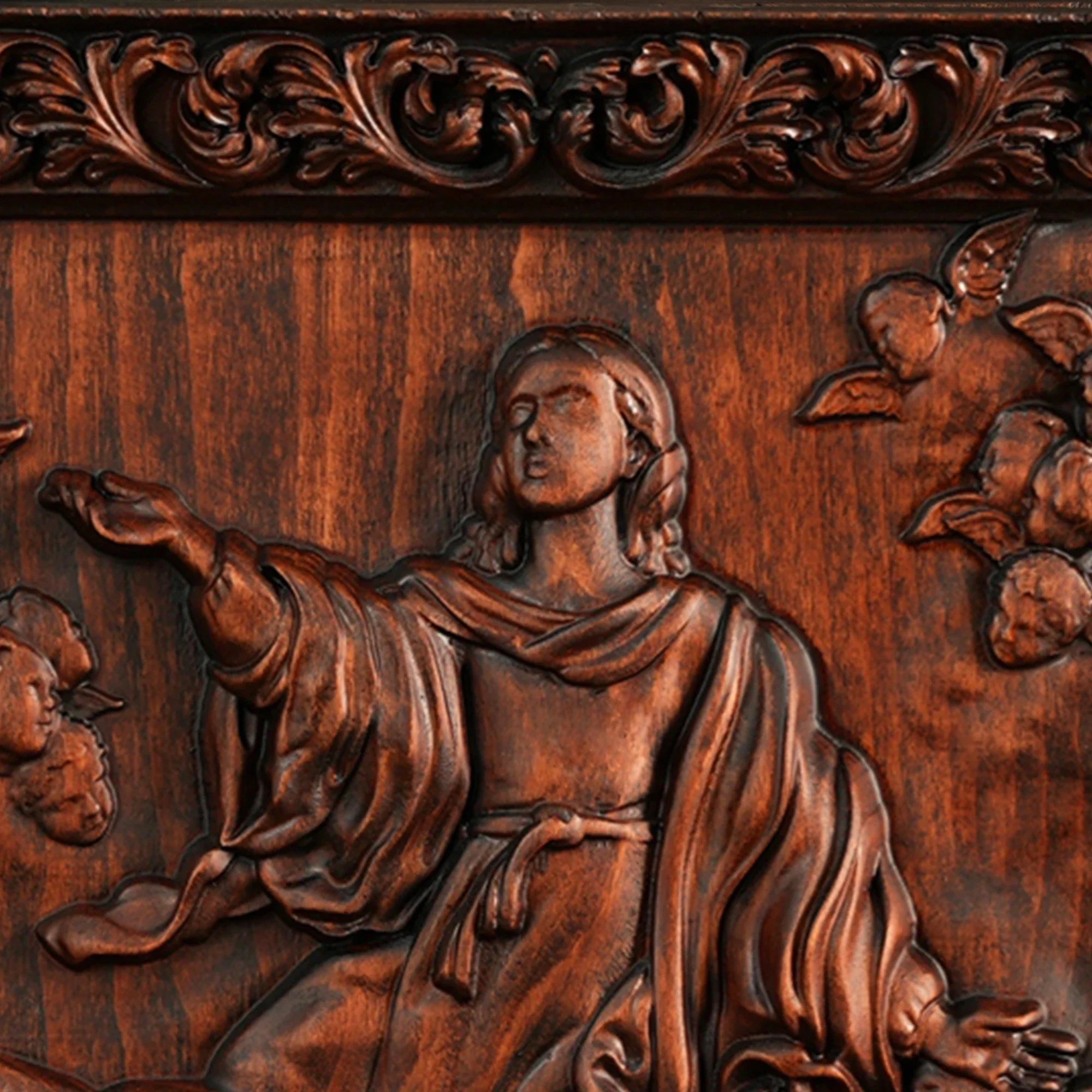 Immaculate Conception Painting in Wood-Viarello