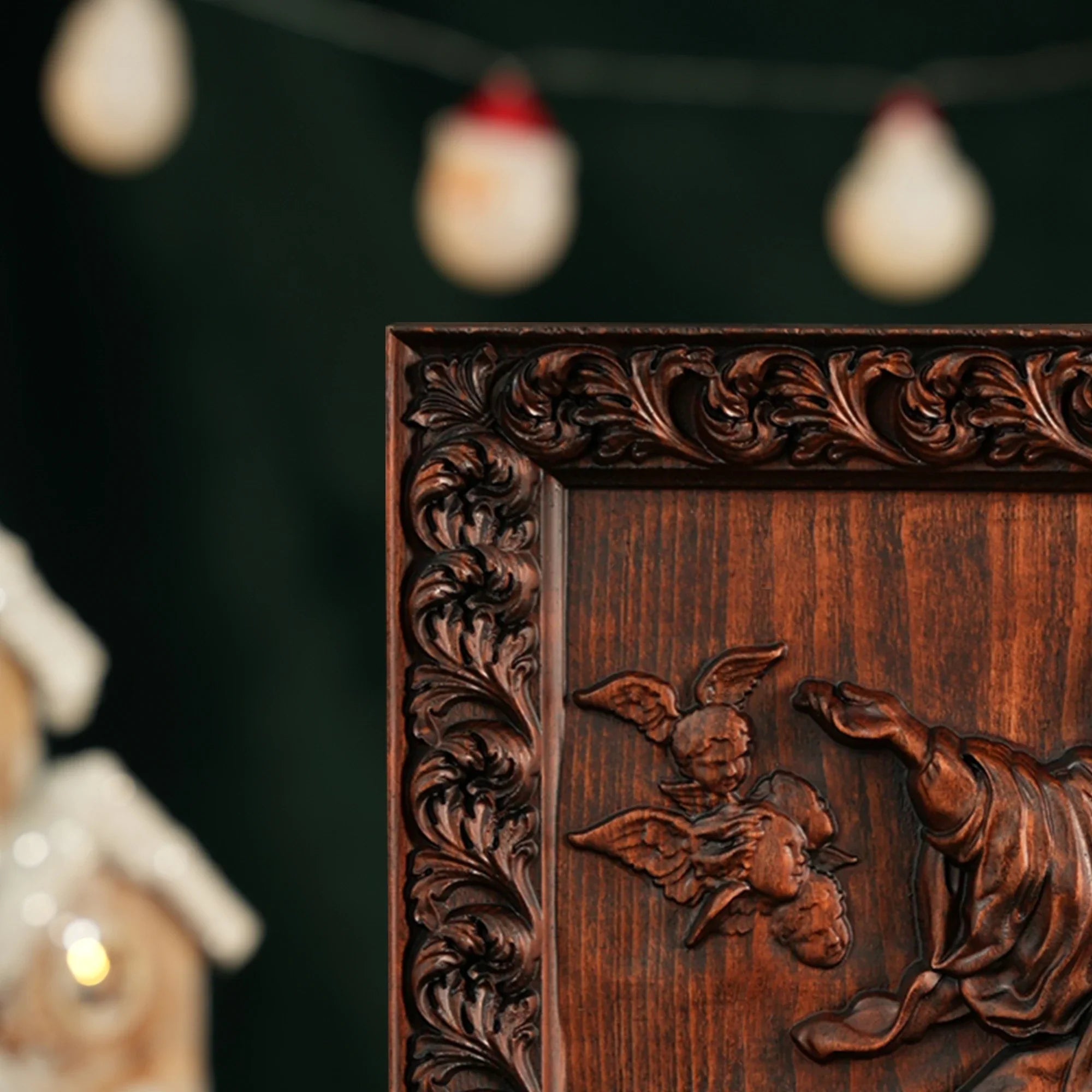 Immaculate Conception Painting in Wood-Viarello