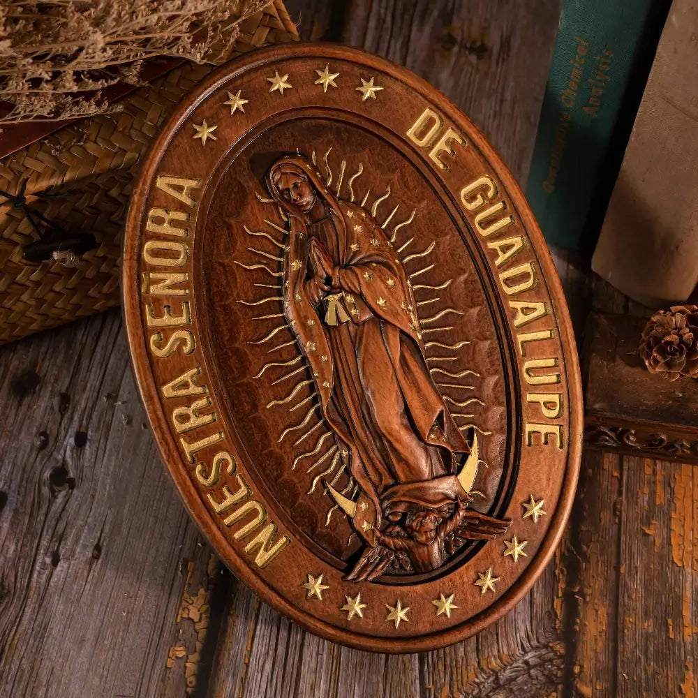 Large Wooden Sculpture of Our Lady of Guadalupe-Viarello