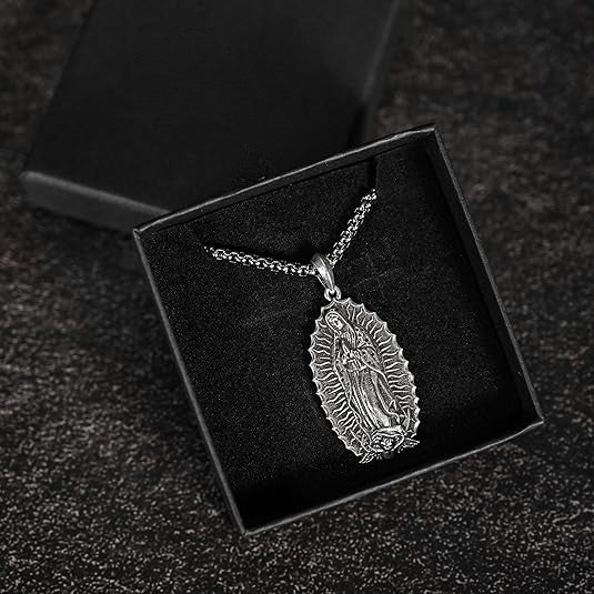 Our Lady of Guadalupe Necklace in 925K Silver-Viarello
