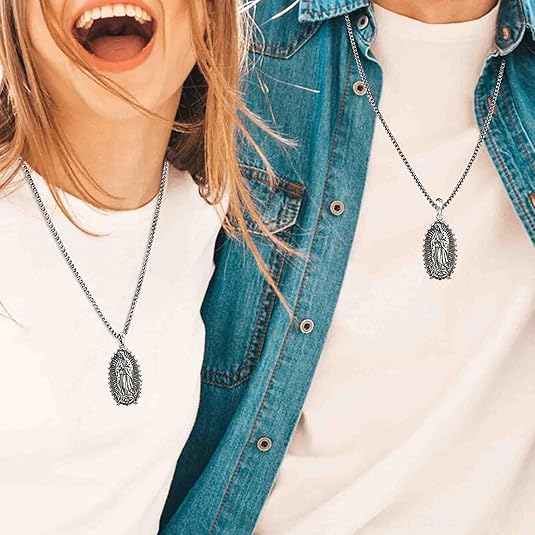 Our Lady of Guadalupe Necklace in 925K Silver-Viarello