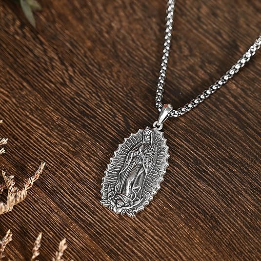 Our Lady of Guadalupe Necklace in 925K Silver-Viarello