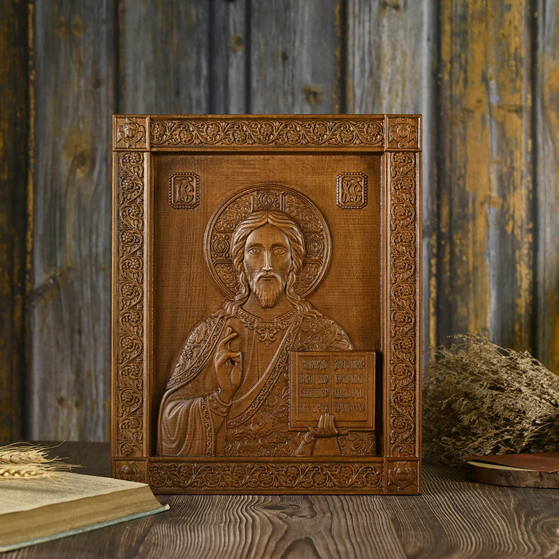 Pantocrator Wood Sculpture-Viarello