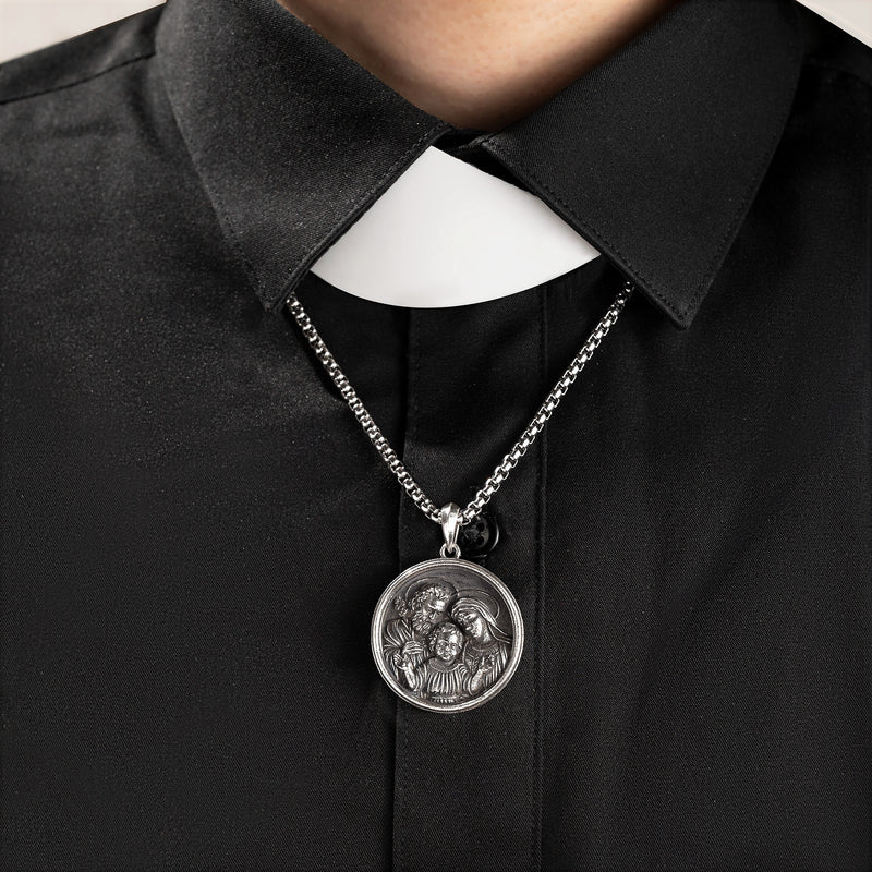 Sacred Family Necklace in 925K Silver-Viarello