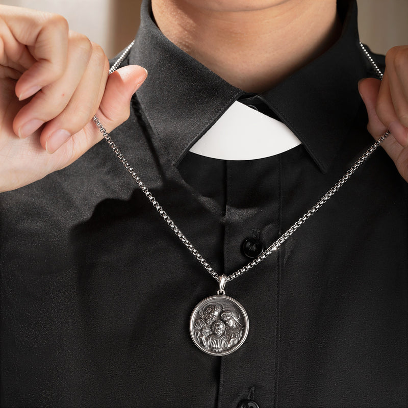 Sacred Family Necklace in 925K Silver-Viarello