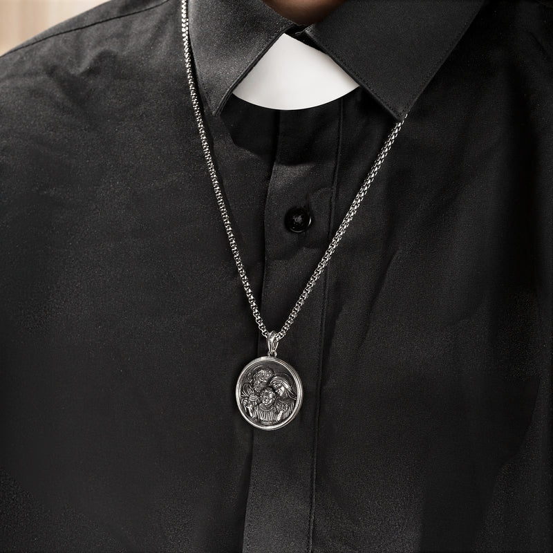 Sacred Family Necklace in 925K Silver-Viarello