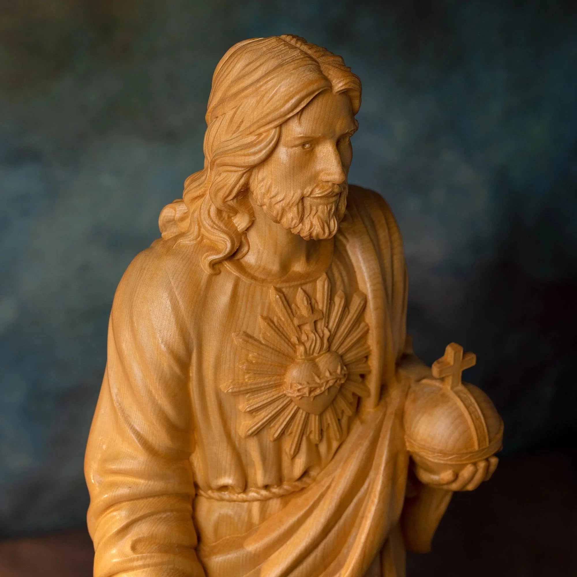 Sacred Heart of Jesus Statue in Wood-Viarello