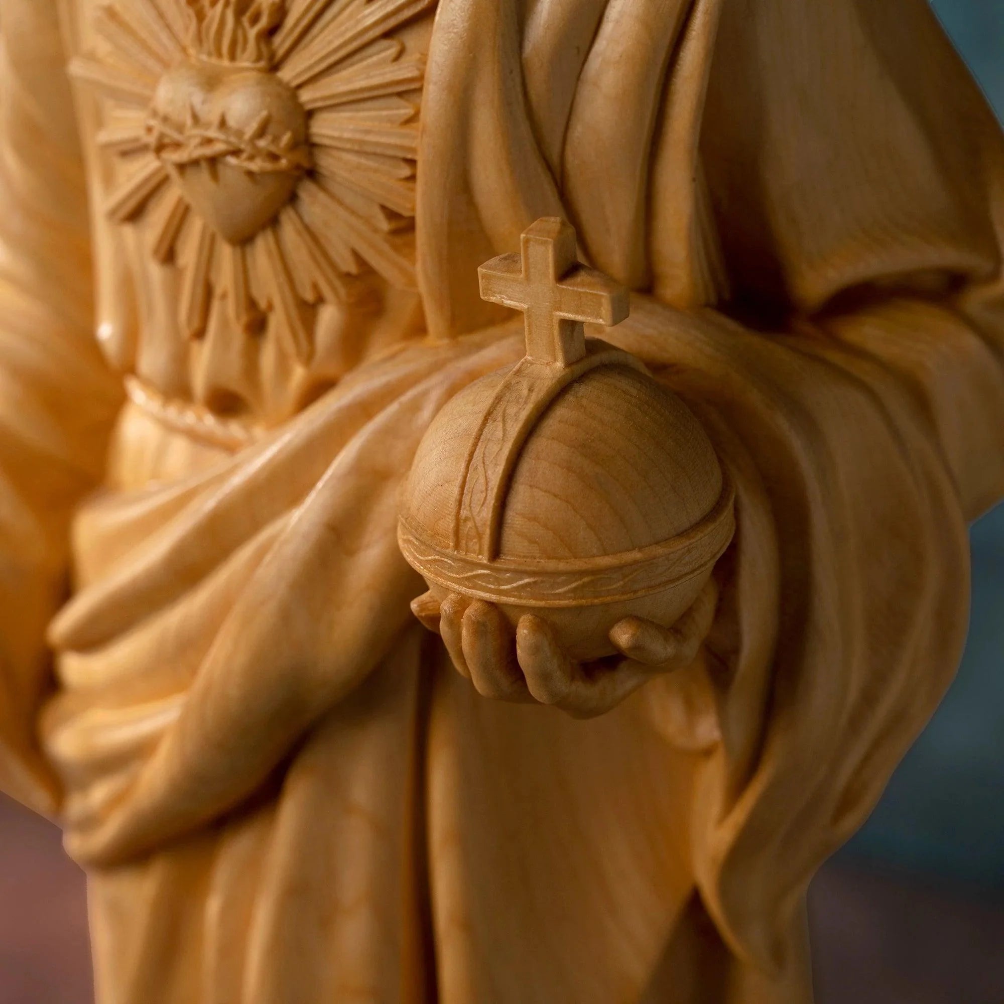 Sacred Heart of Jesus Statue in Wood-Viarello