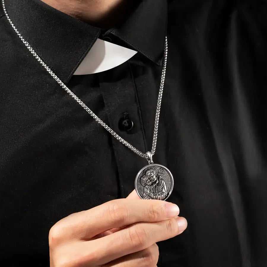Saint Joseph Necklace in 925K Silver-Viarello