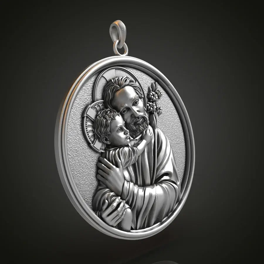 Saint Joseph Necklace in 925K Silver-Viarello