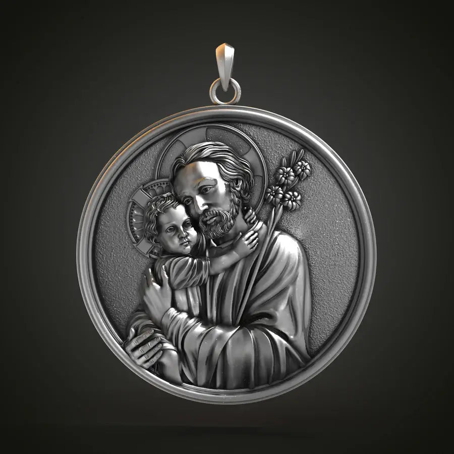 Saint Joseph Necklace in 925K Silver-Viarello