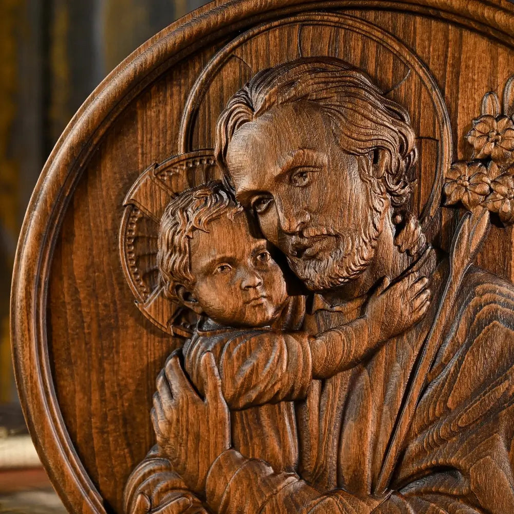 Sculpture of Saint Joseph and the Child Jesus - Father's Day Gift-Viarello