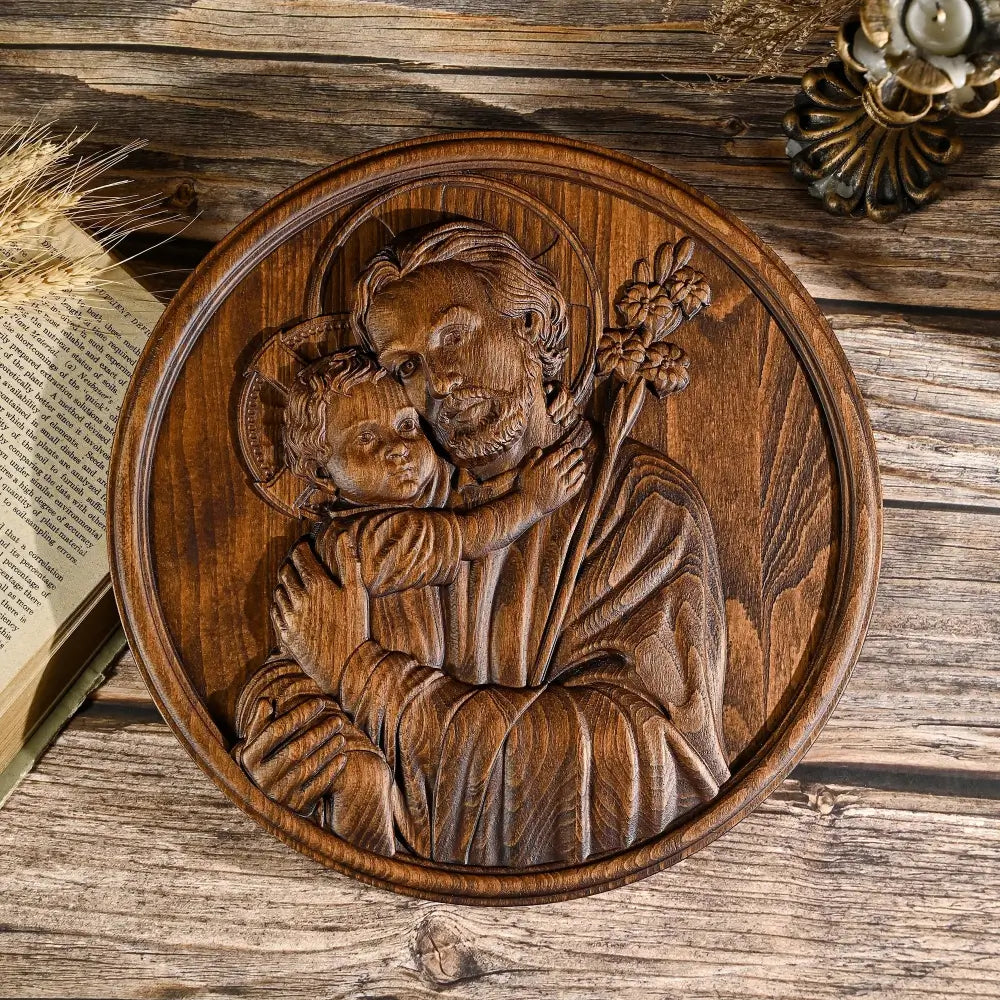 Sculpture of Saint Joseph and the Child Jesus - Father's Day Gift-Viarello