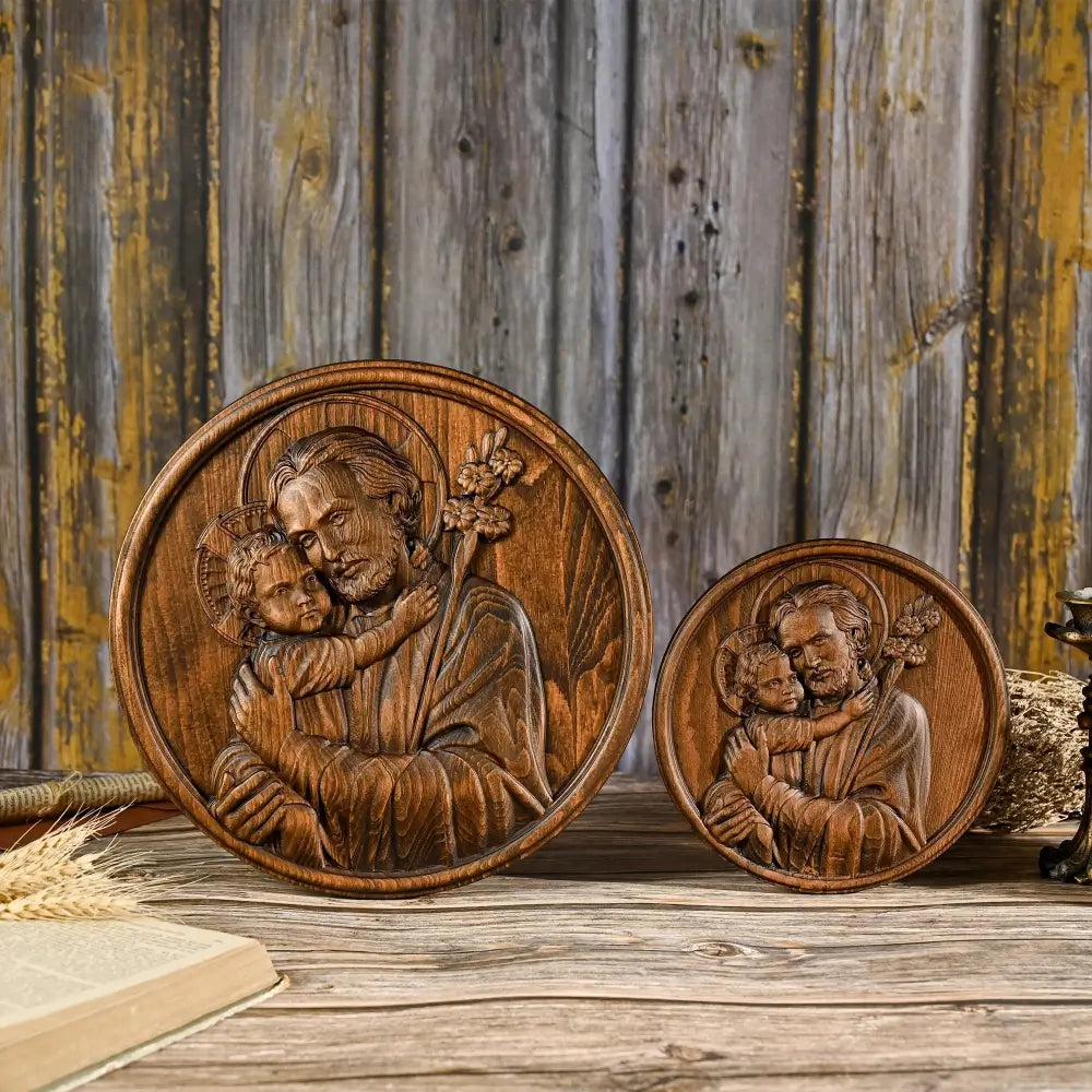 Sculpture of Saint Joseph and the Child Jesus - Father's Day Gift-Viarello