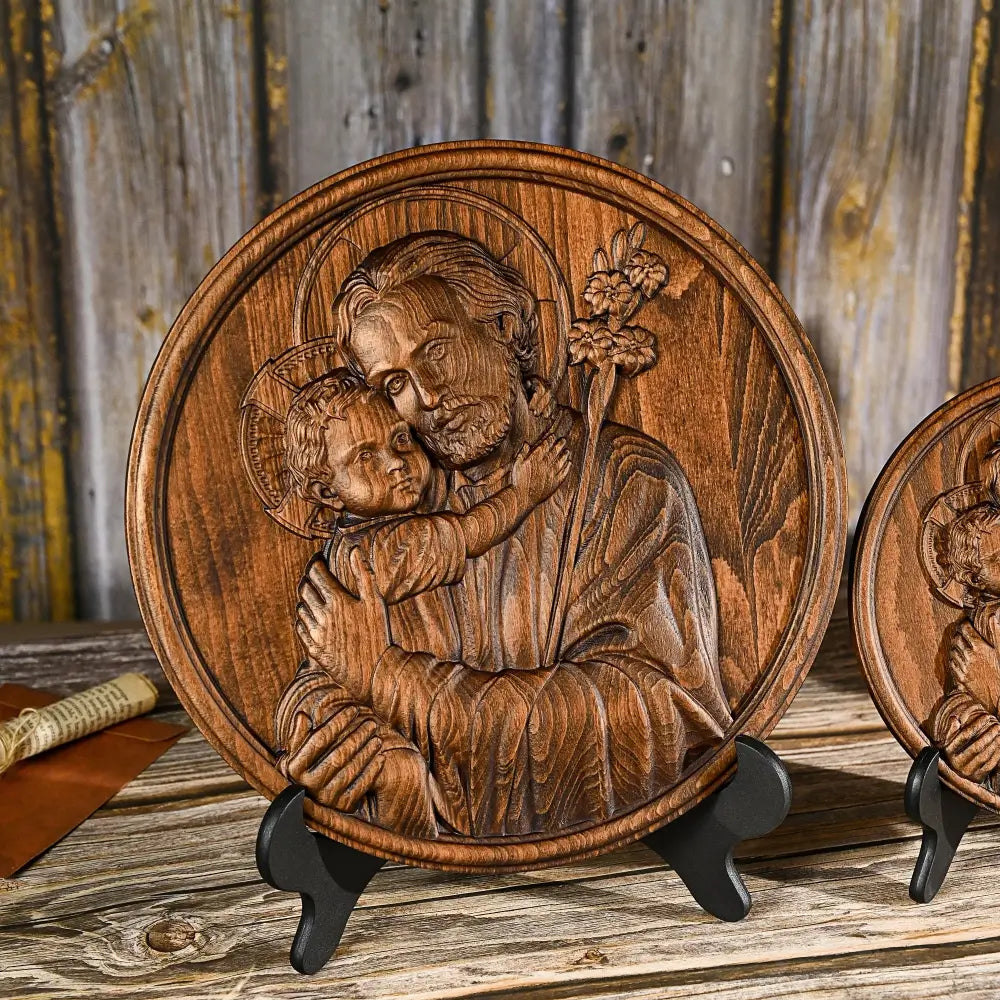 Sculpture of Saint Joseph and the Child Jesus - Father's Day Gift-Viarello