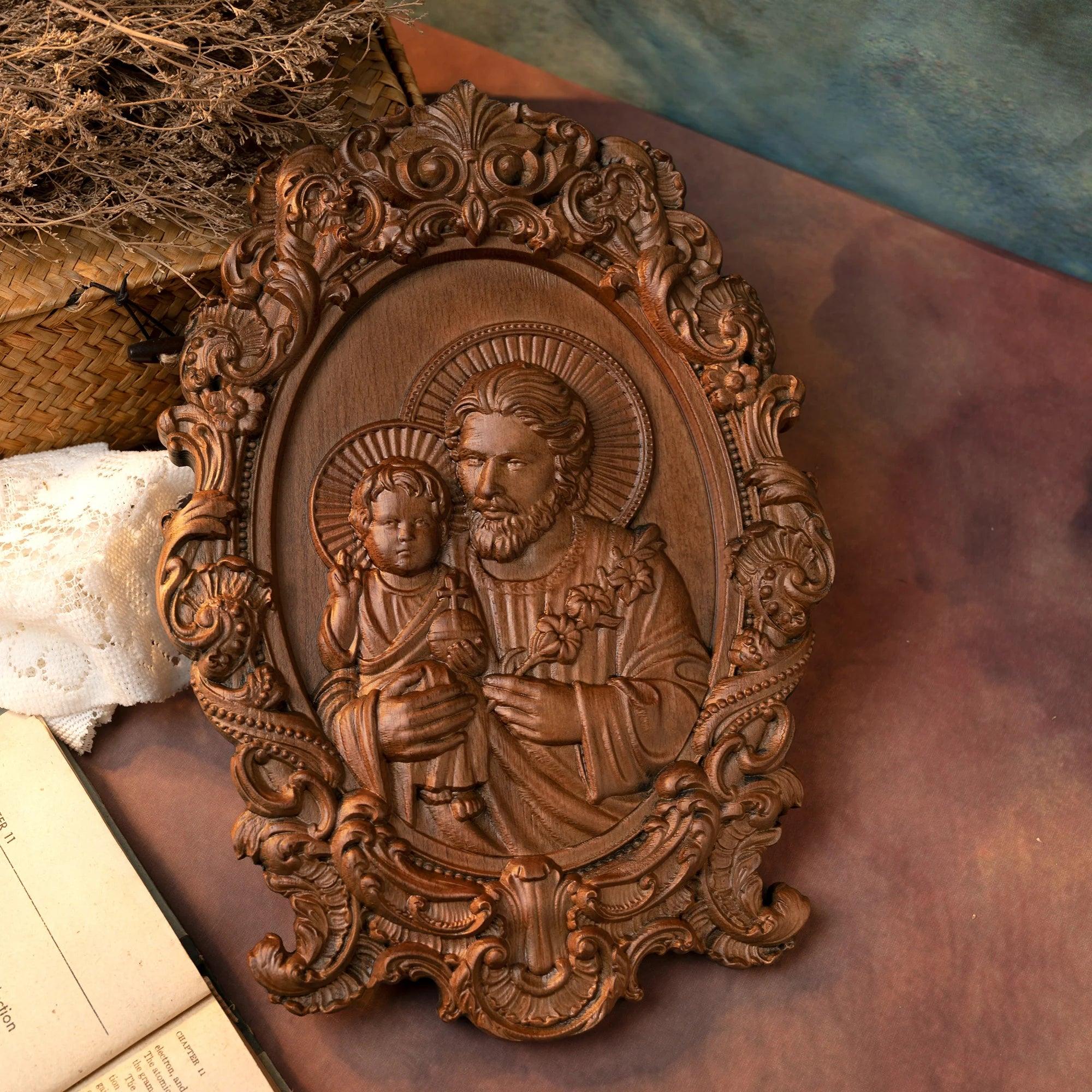 Sculpture of Saint Joseph and the Child Jesus-Viarello