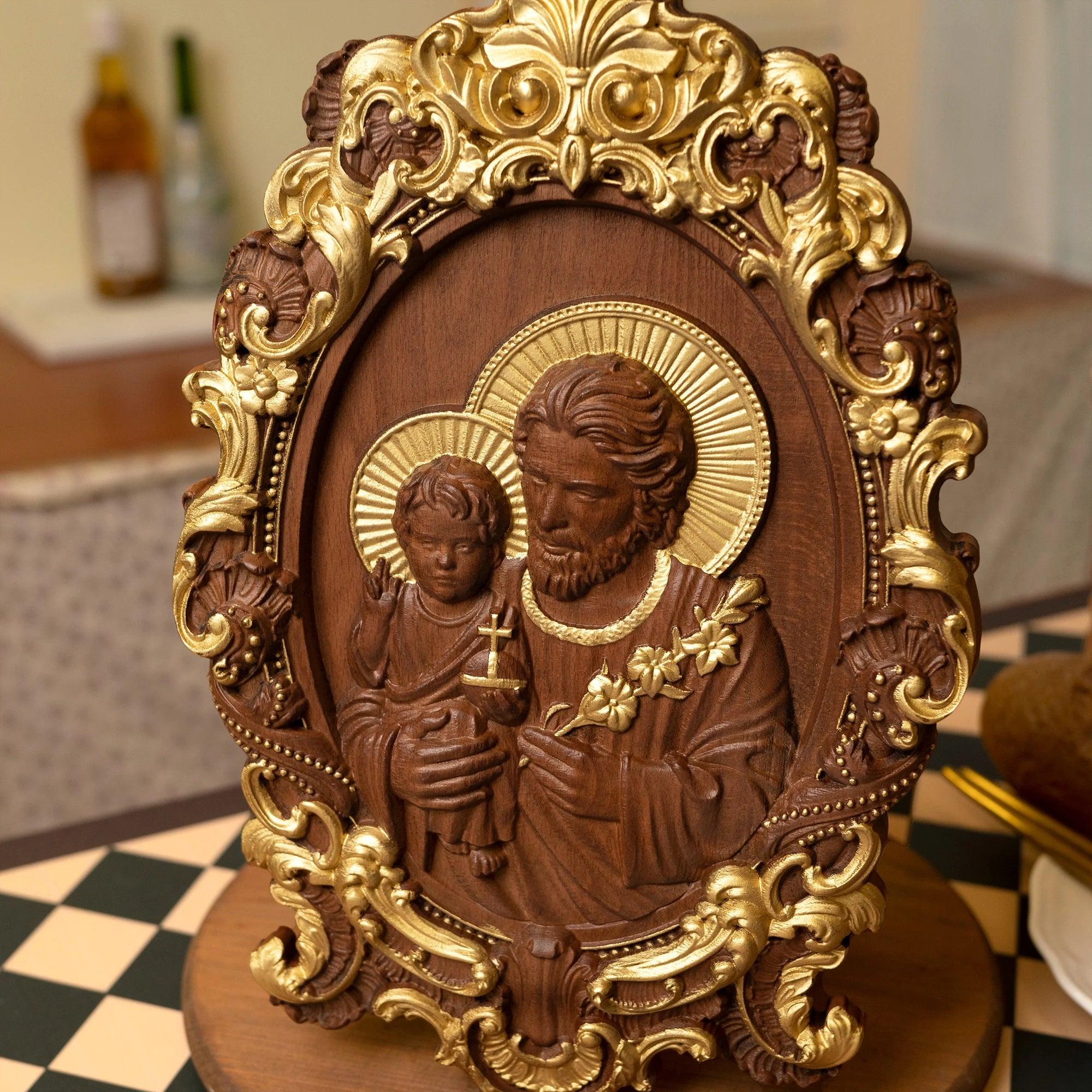 Sculpture of Saint Joseph and the Child Jesus-Viarello