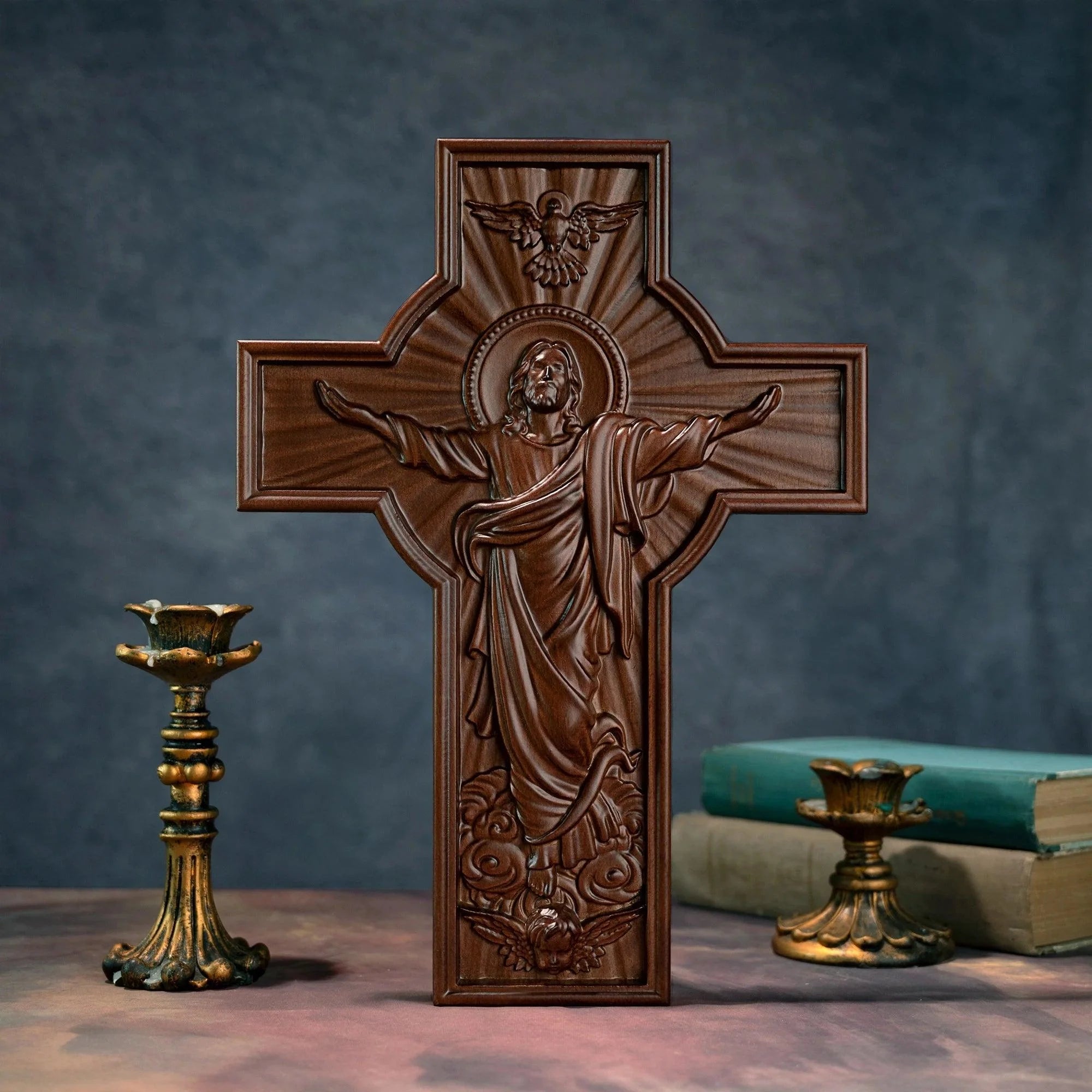 Sculpture of the Ascension of Jesus Christ in Wood-Viarello