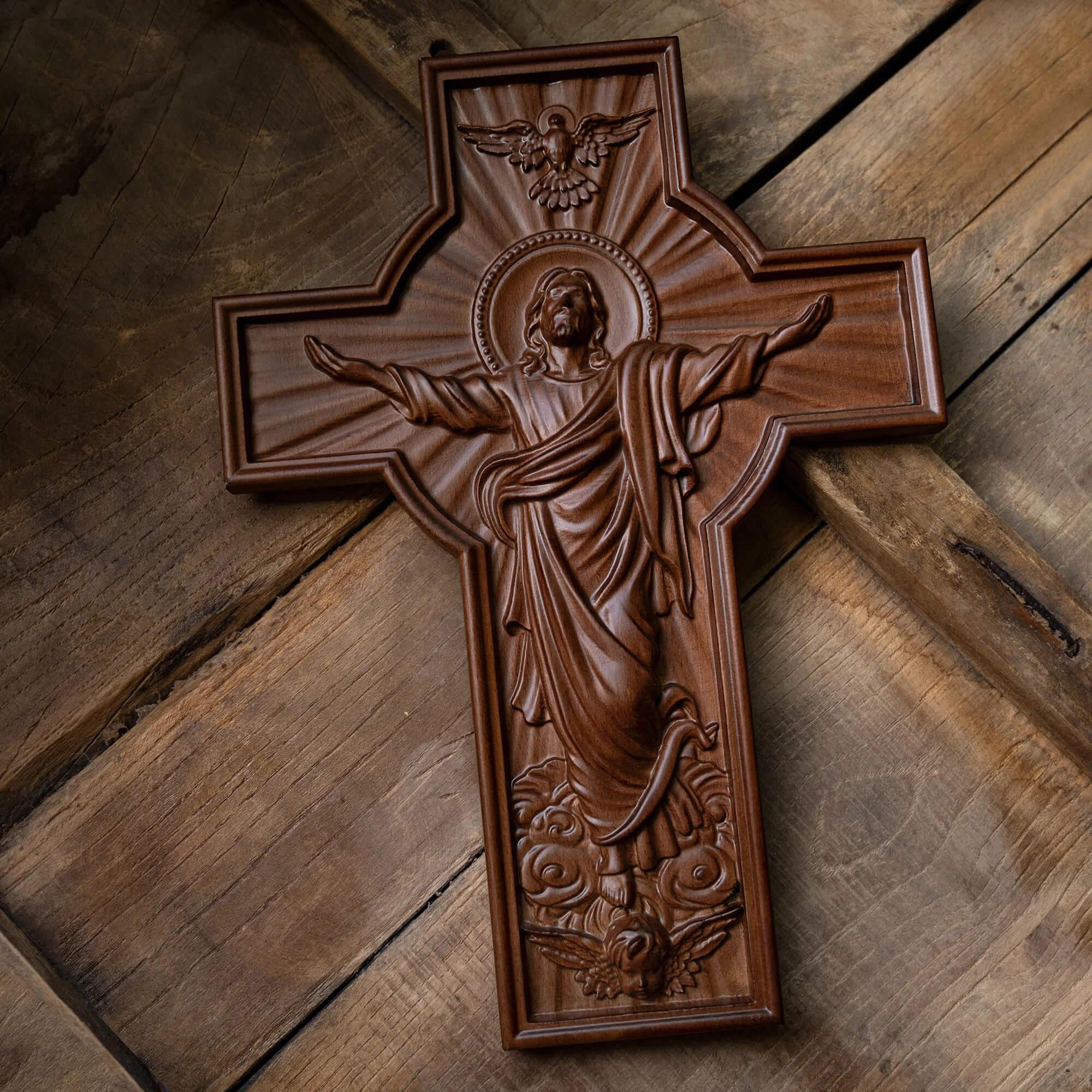Sculpture of the Ascension of Jesus Christ in Wood-Viarello