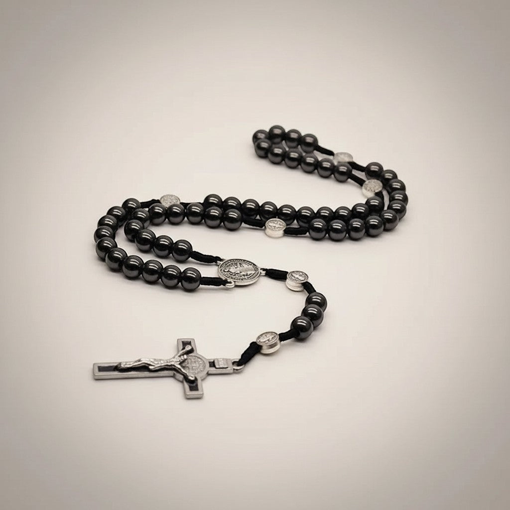 St. Benedict Hematite Rosary-Viarello
