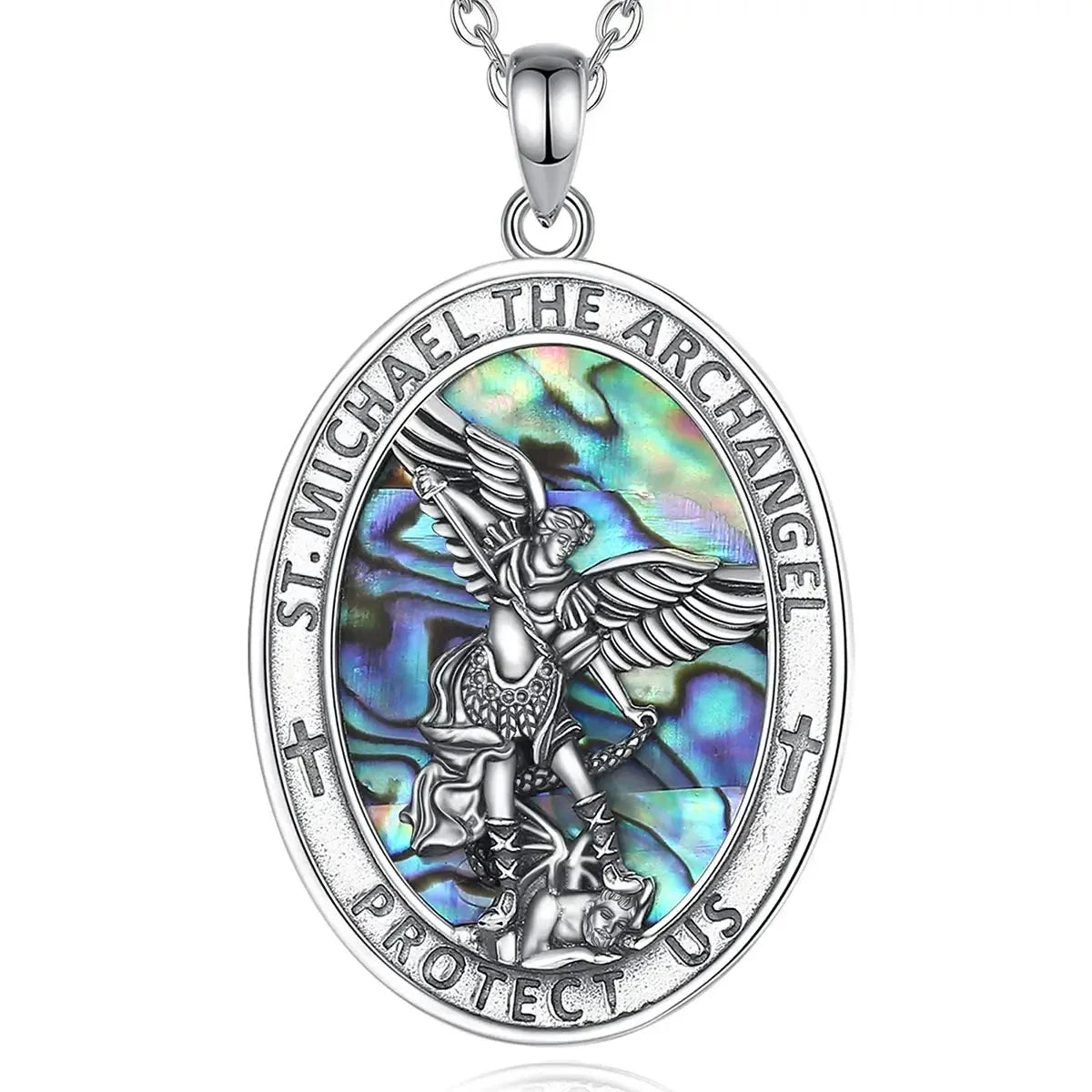 St. Michael the Archangel Necklace in 925K Sterling Silver-Viarello