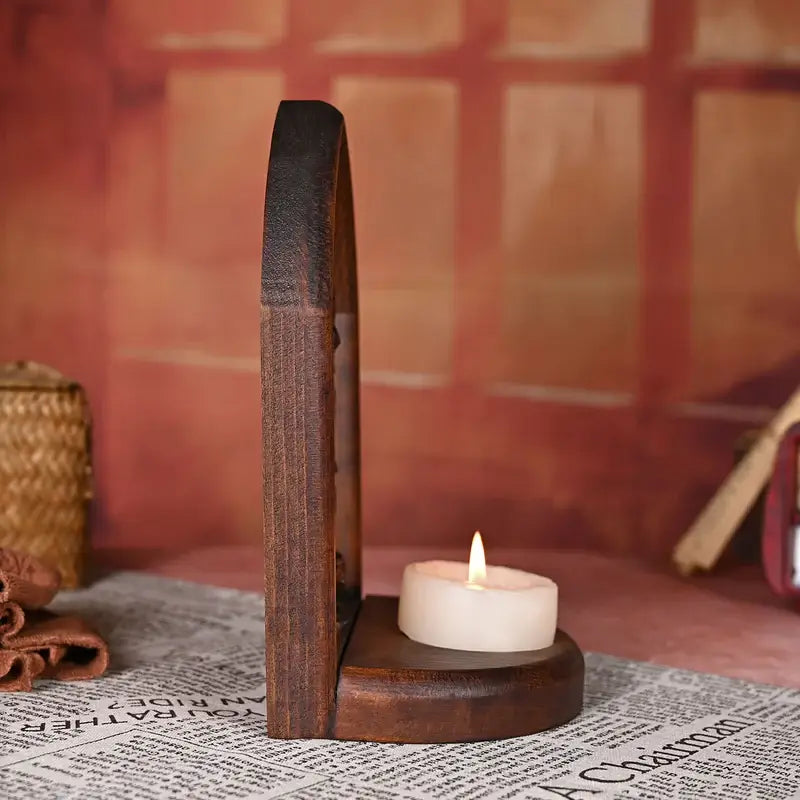 Wooden Candlestick of Saint Michael the Archangel-Viarello