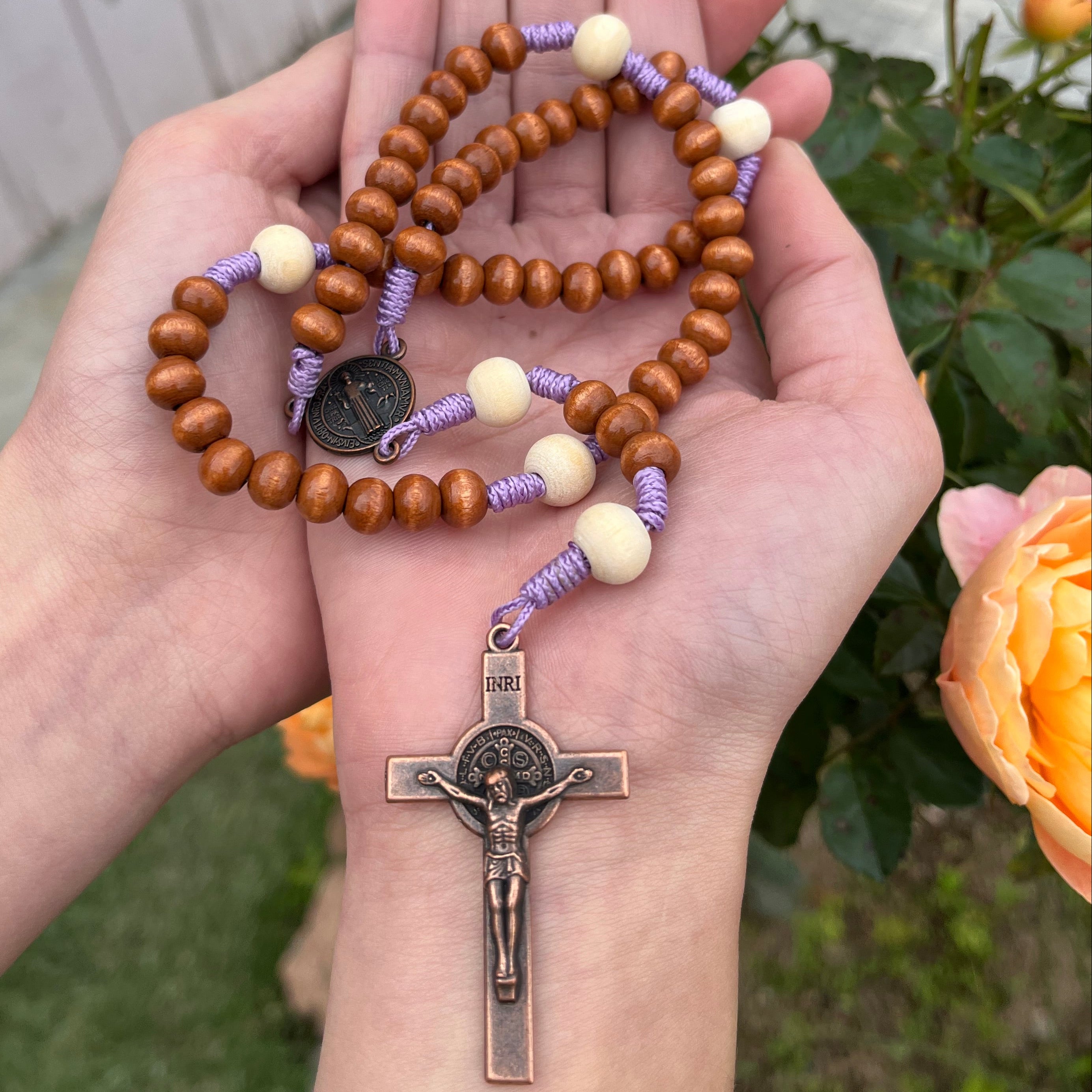 Wooden Lavender Rosary-Viarello