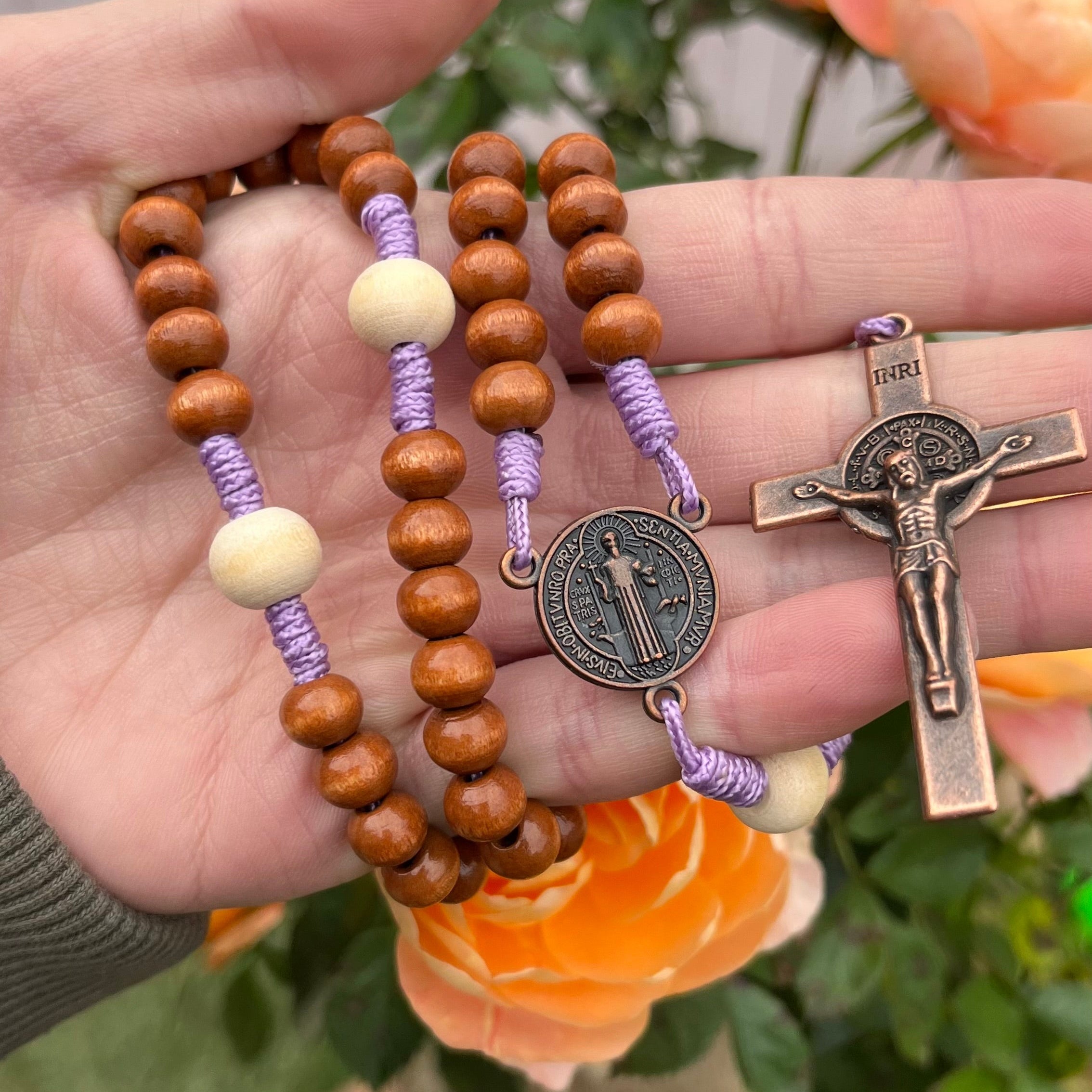 Wooden Lavender Rosary-Viarello