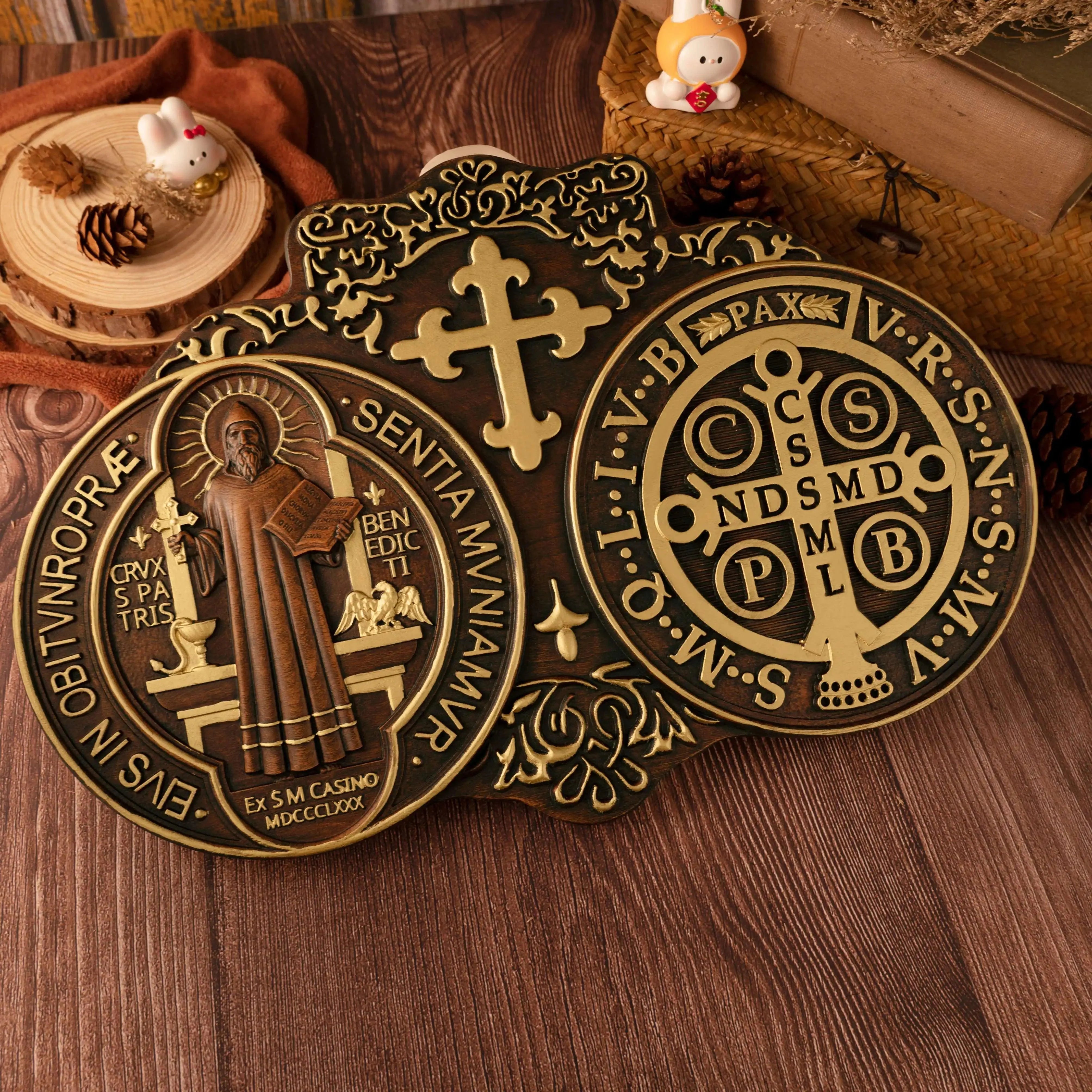 Wooden Saint Benedict Medal-Viarello