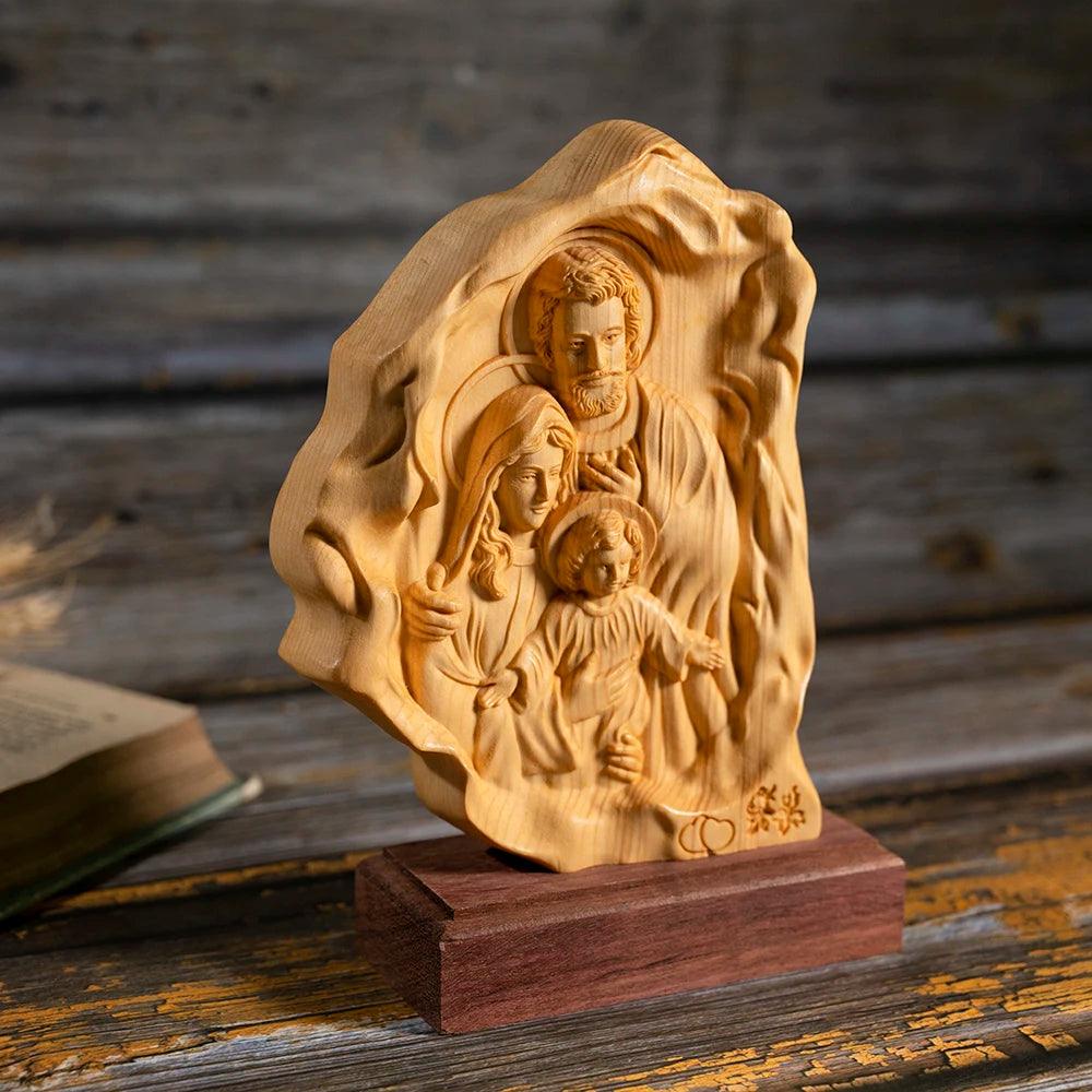 Wooden Statue of the Holy Family-Viarello