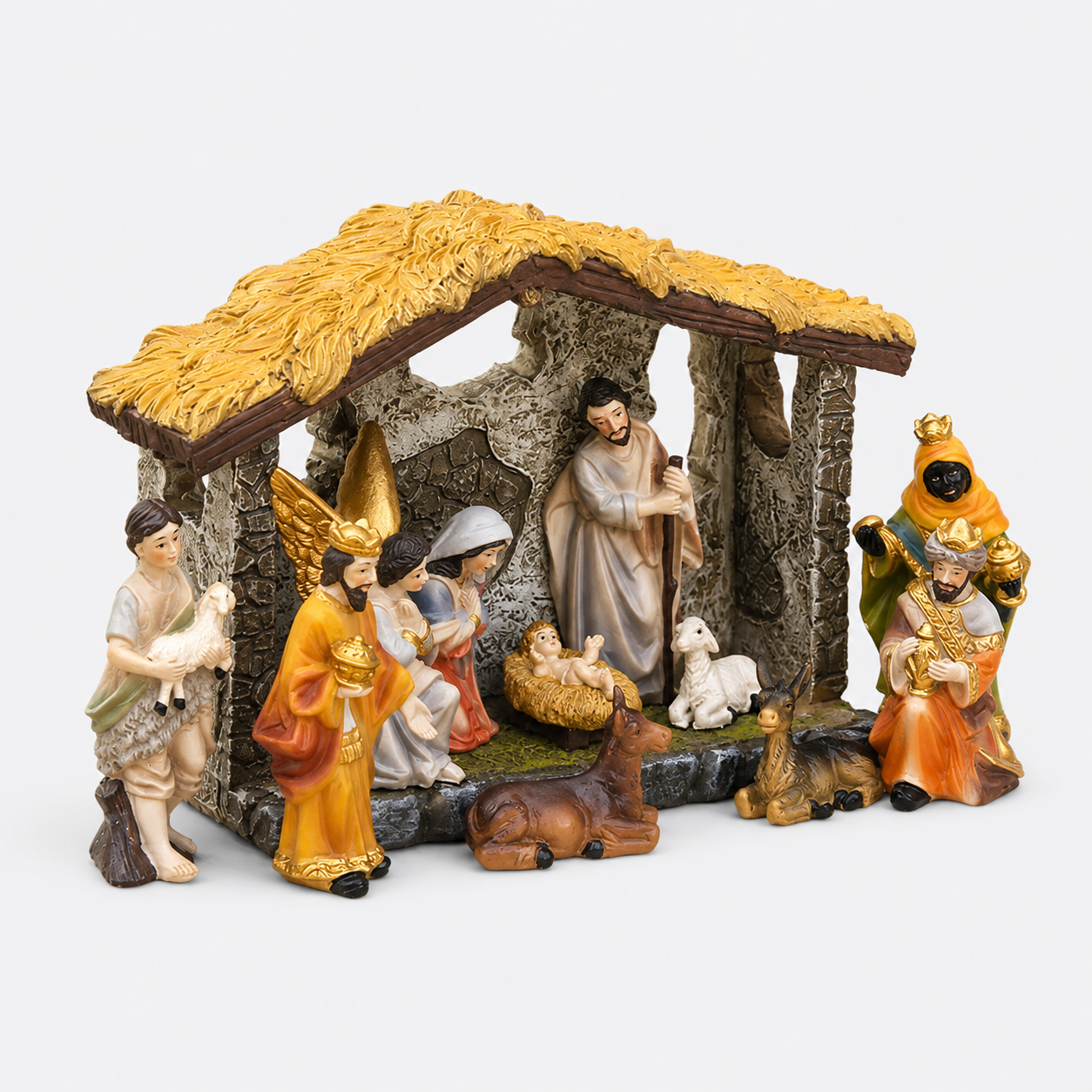 12-Piece Nativity Scene Set with Decorative Figurines-Viarello