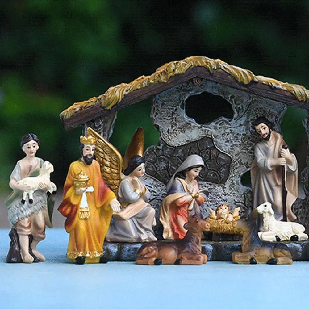 12-Piece Nativity Scene Set with Decorative Figurines-Viarello