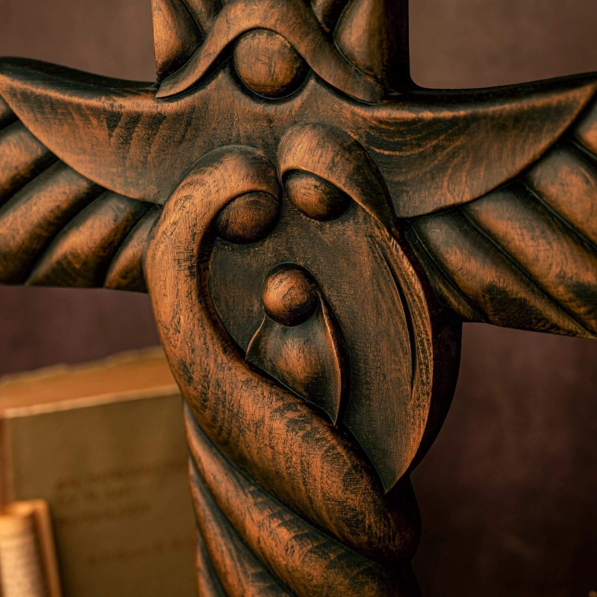 Carved Wooden Cross of the Holy Family-Viarello