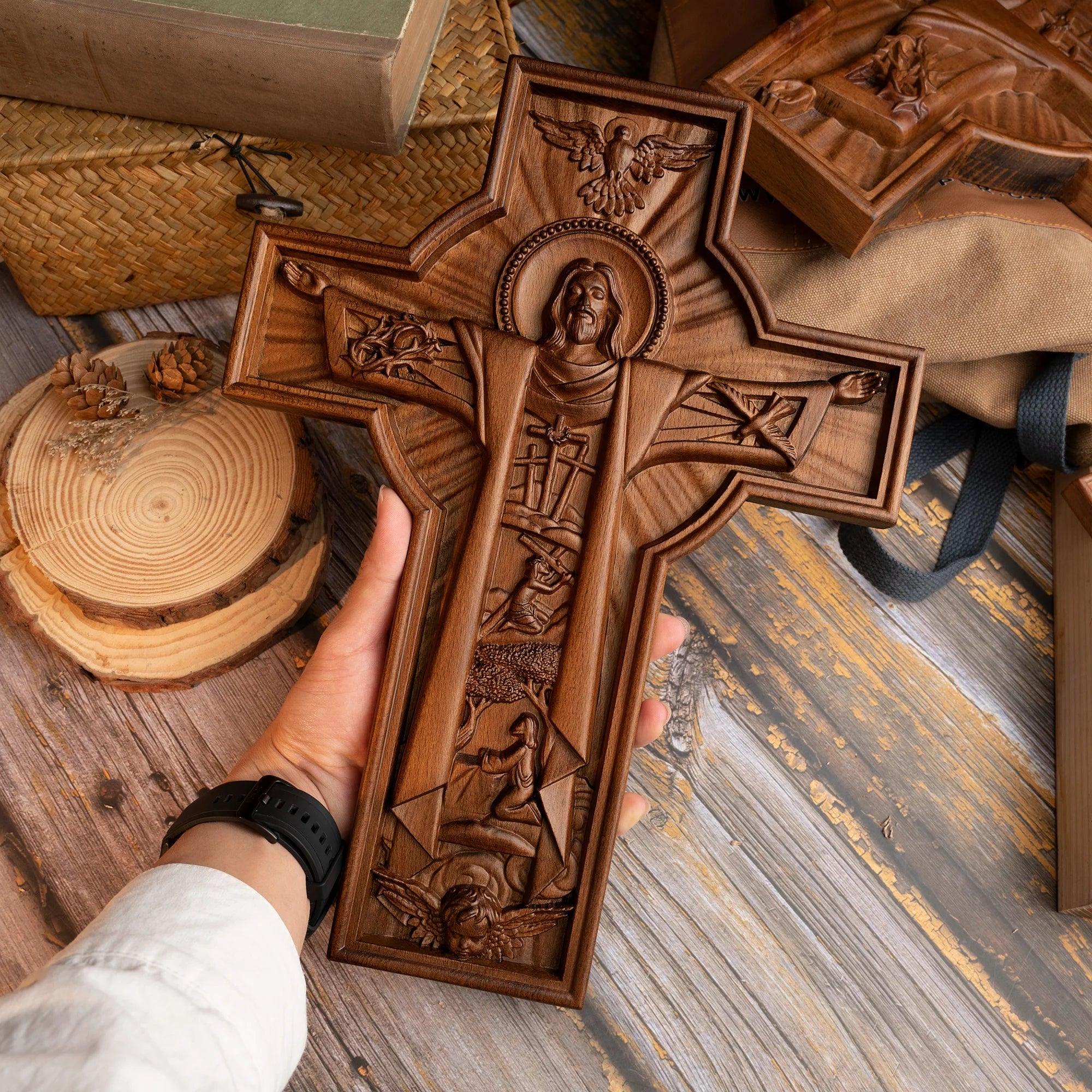 Cross of the Ascension of Jesus, Wooden Sculpture-Viarello