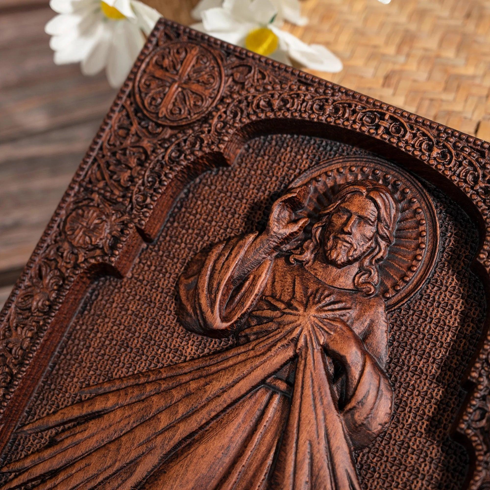 Divine Mercy Jesus Christ in Wood-Viarello