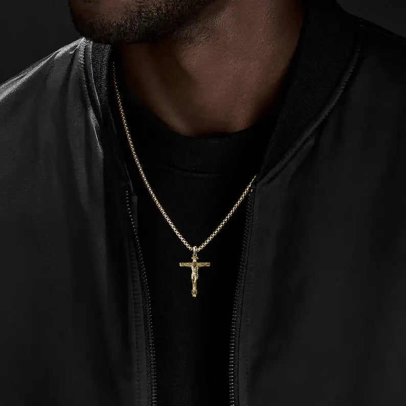 Golden Crucifix of Jesus Christ - The Crucifixion-Viarello