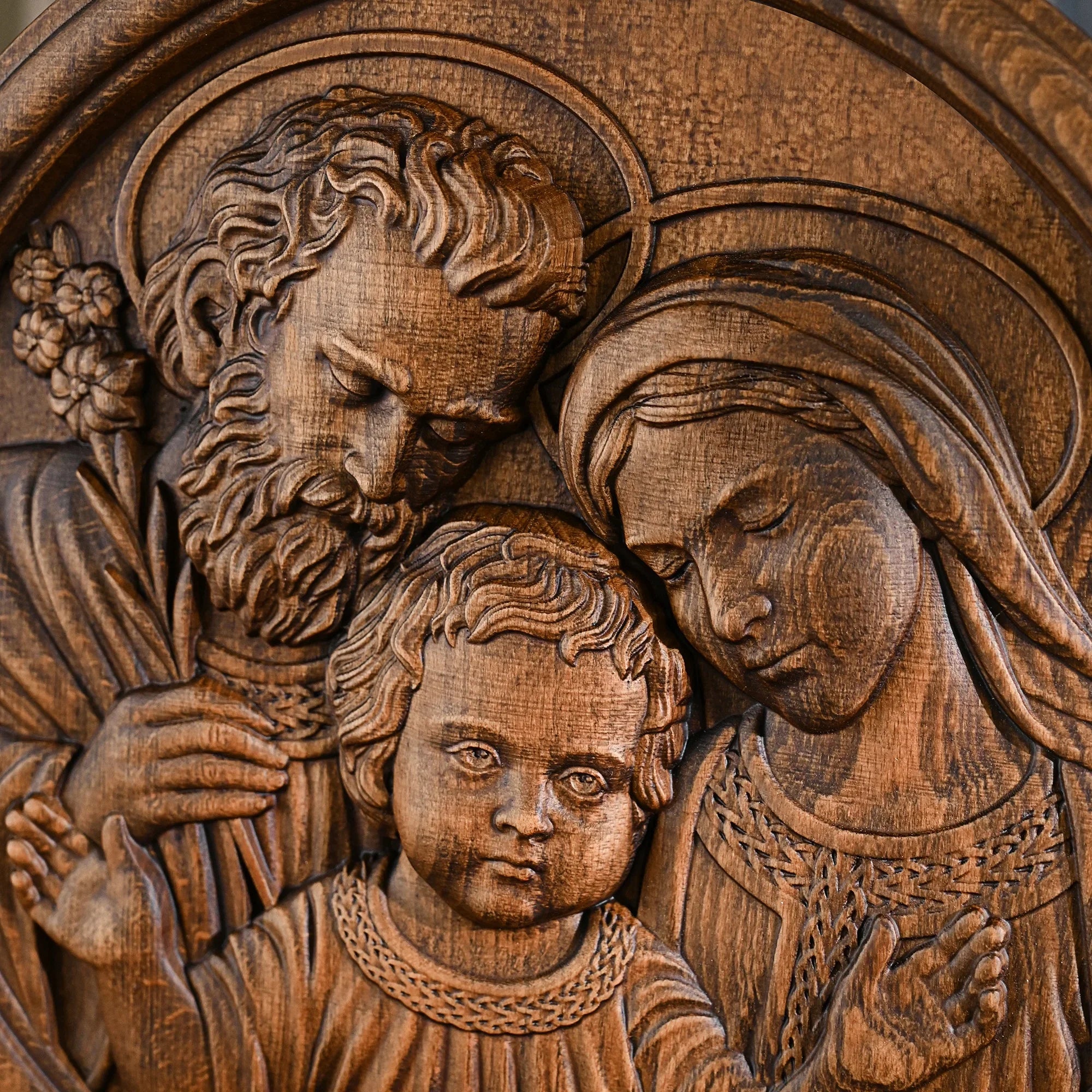 Holy Family Wooden Painting-Viarello