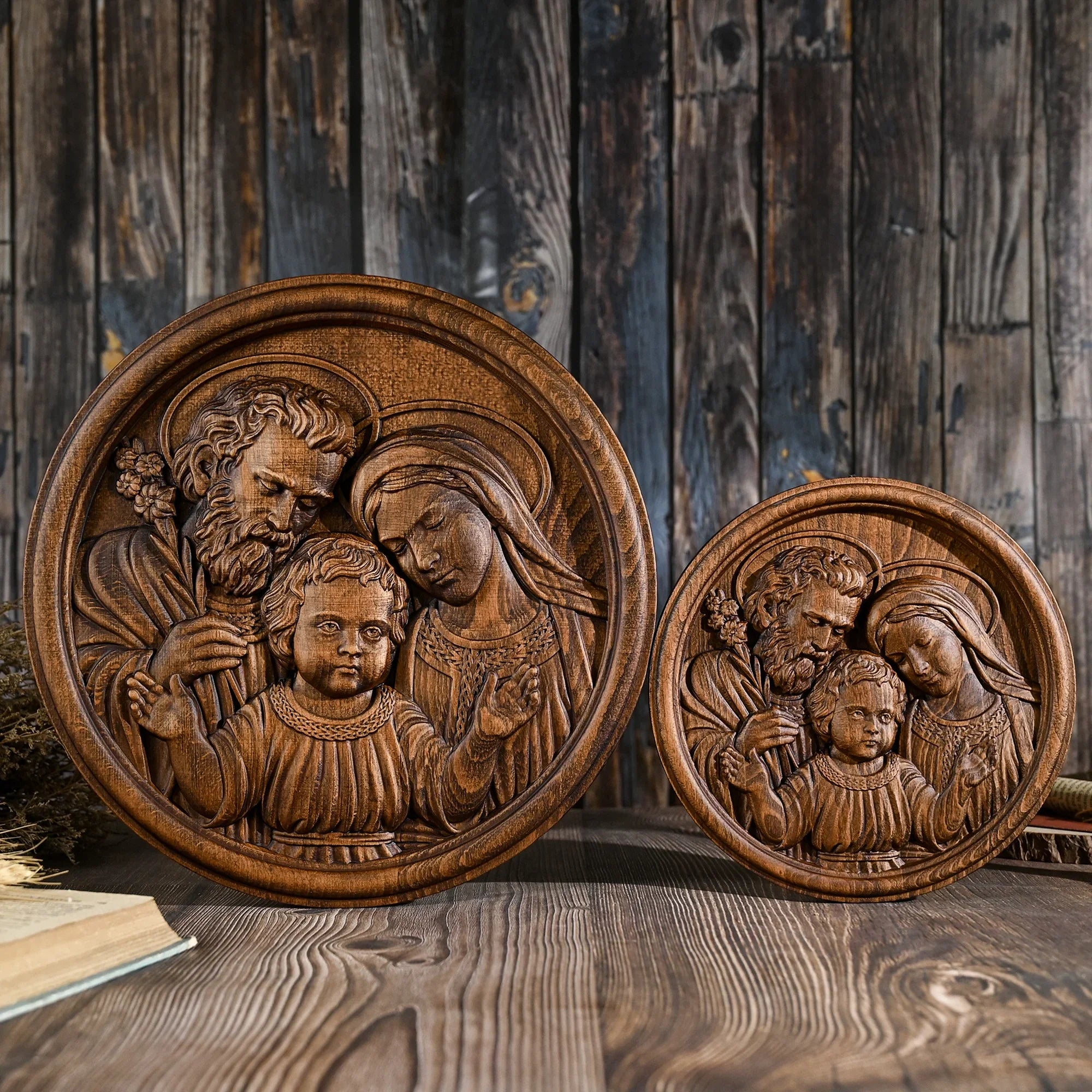 Holy Family Wooden Painting-Viarello