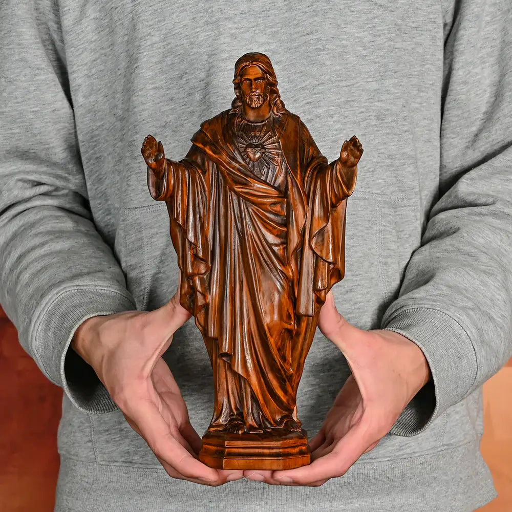Image of the Sacred Heart of Jesus in Wood-Viarello