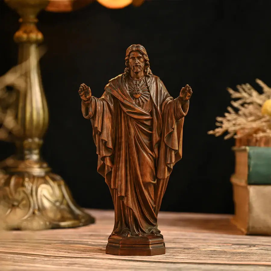 Image of the Sacred Heart of Jesus in Wood-Viarello